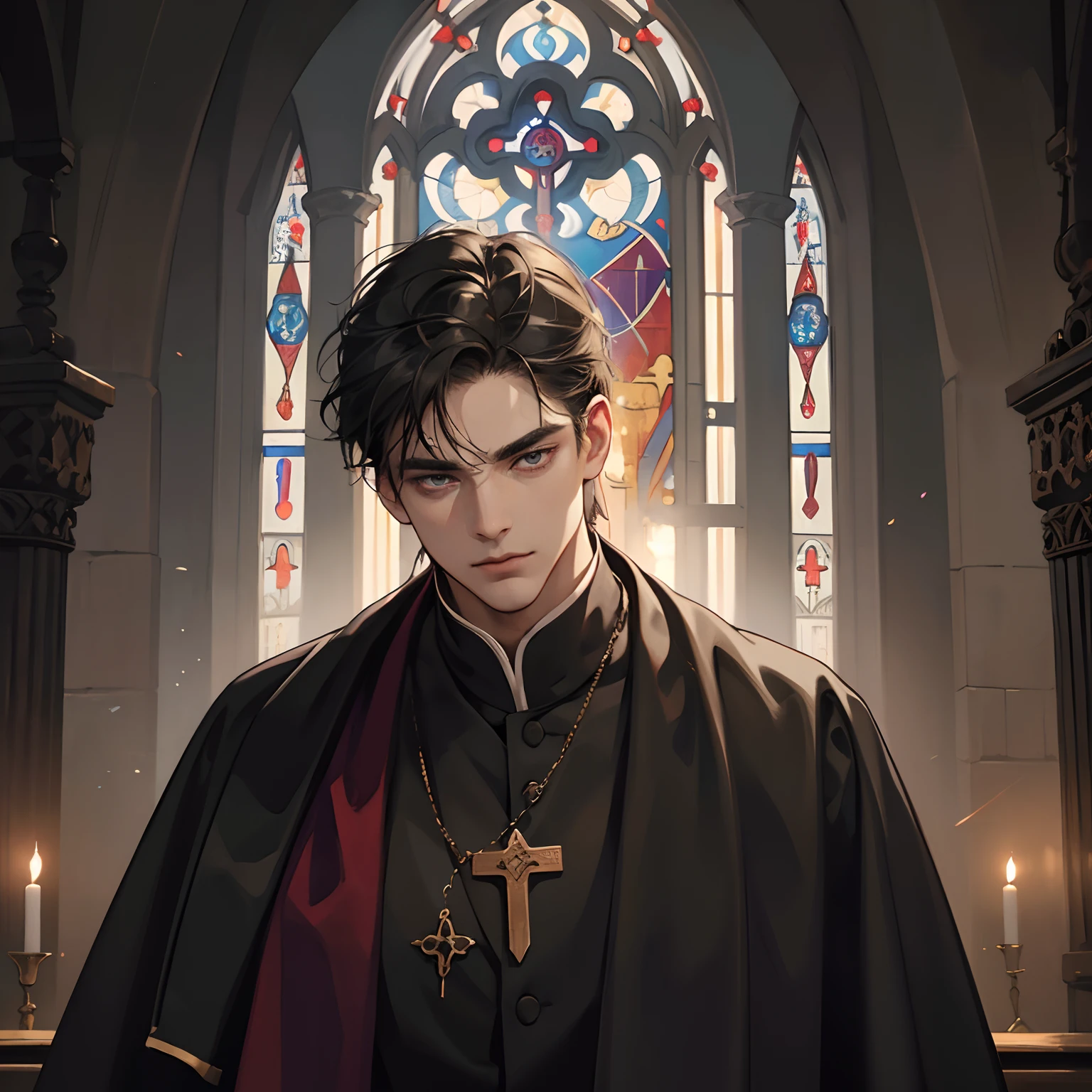 (old,priest-like,man's face,detailed face,church clothes,medieval time,religious artwork:1.1,dark background,rich colors,soft lighting)