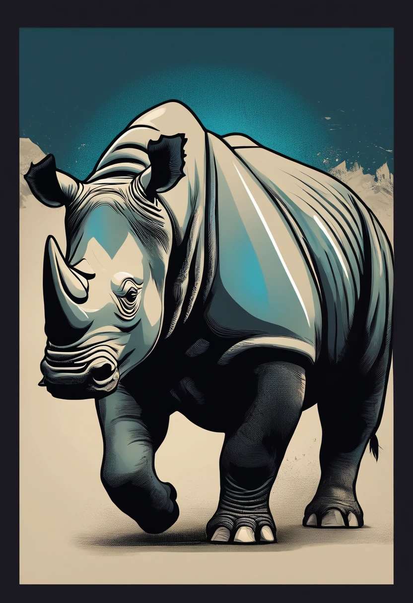Generate a logo featuring a stylized, dynamic image of a rhinoceros for 'Superpower Rhino.' with $ symbol. The image should convey a sense of strength, vitality, and motion. Ensure that the rhinoceros in the logo is in an active, engaging pose, making it appear powerful and energetic. The logo should be visually appealing, easily recognizable, and suitable for various branding and marketing materials