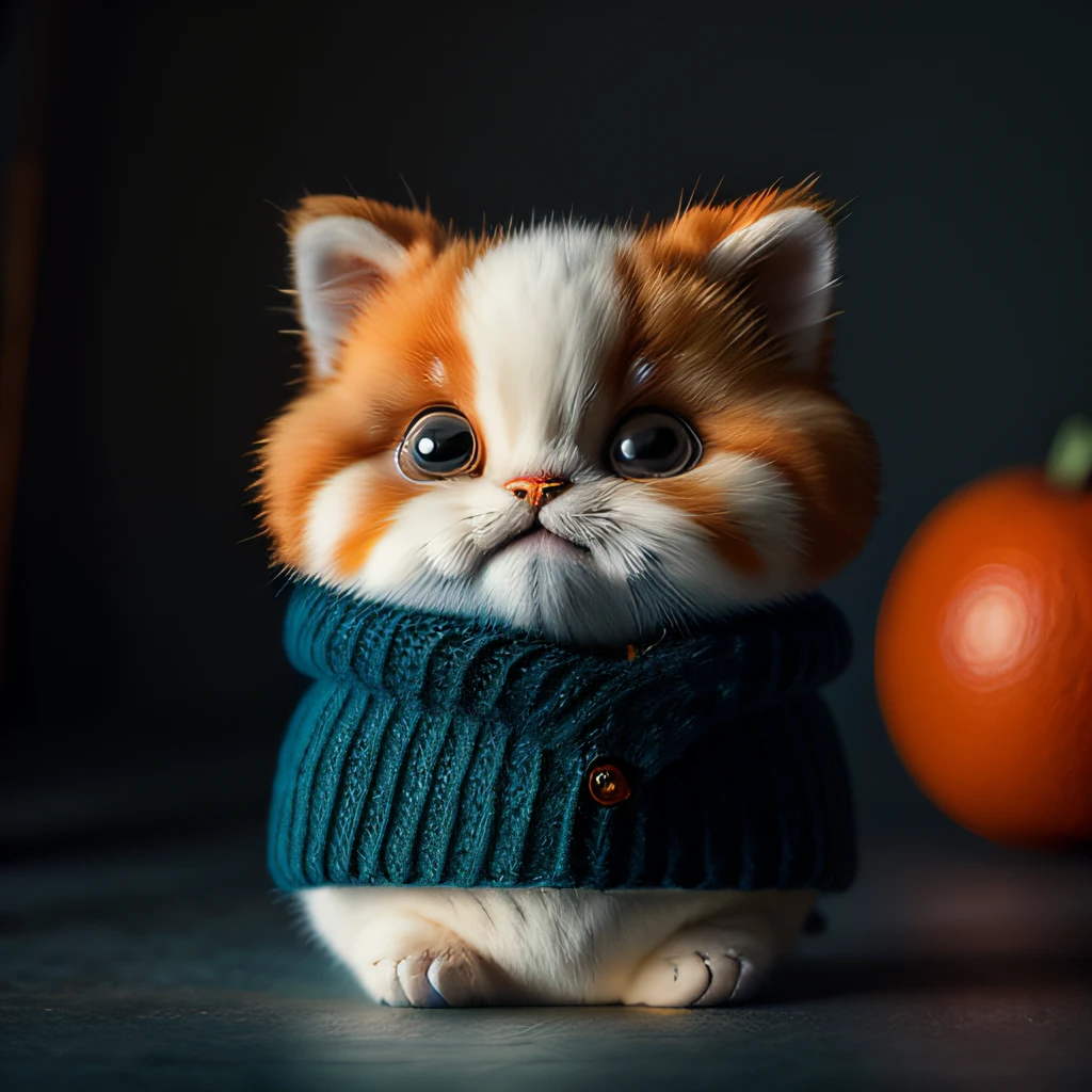 Cats, an orange, chubby, Garfield, No_The human, depth of fields, Disney  style, Dark_glam, Wearing DRK_glam, deep-shadows, (murky: 1.4), (8K, RAW Photos, top-quality, ​masterpiece: 1.2), A large expression that satisfies the mouth, ​masterpiece, top-quality, hightquality, hight resolution