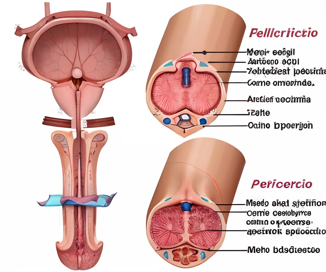 Show me the kidneys as they fill the bladder with urine but the bladder expels urine in drops