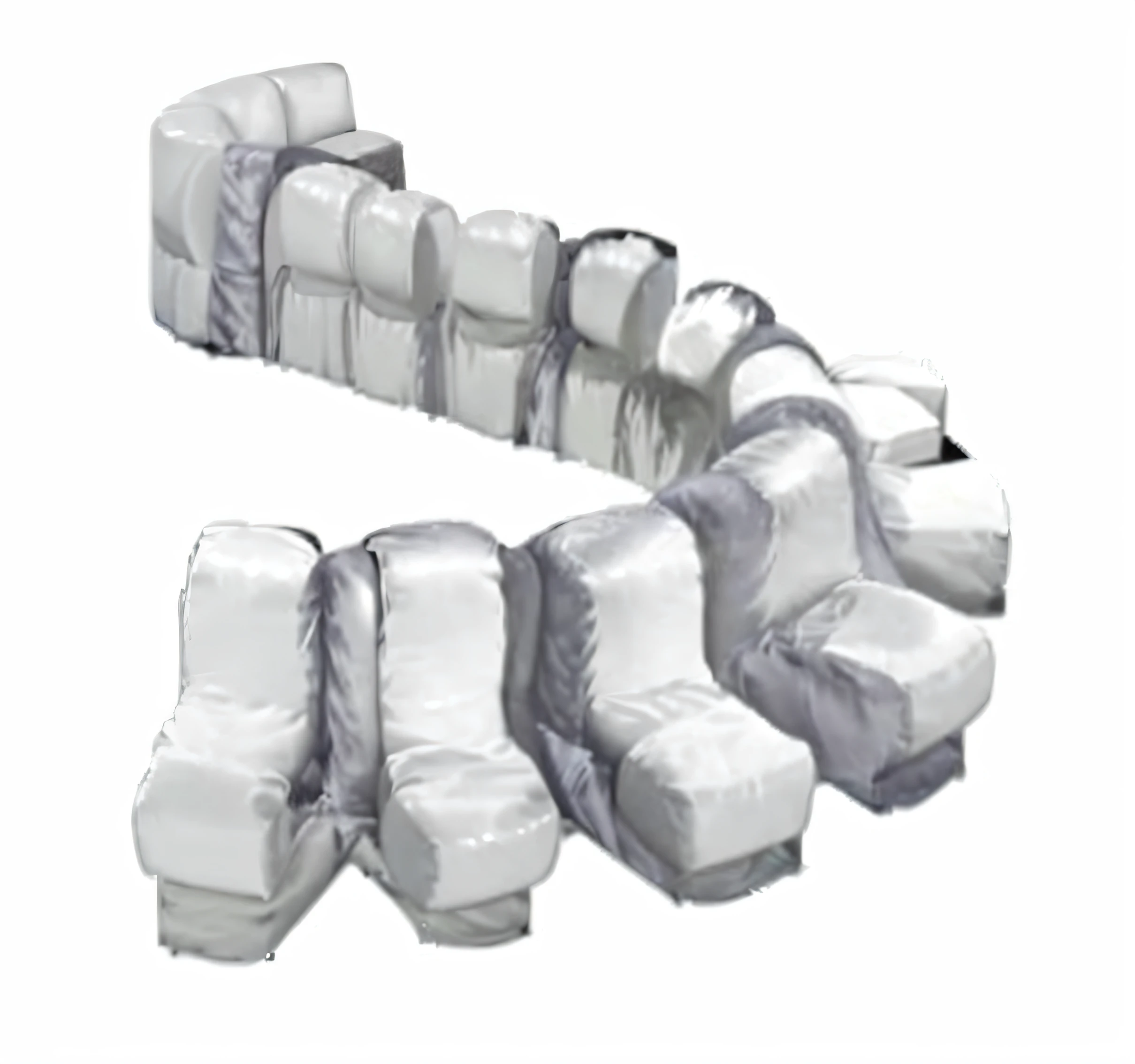White sofa，This angle，Serpentine sofa