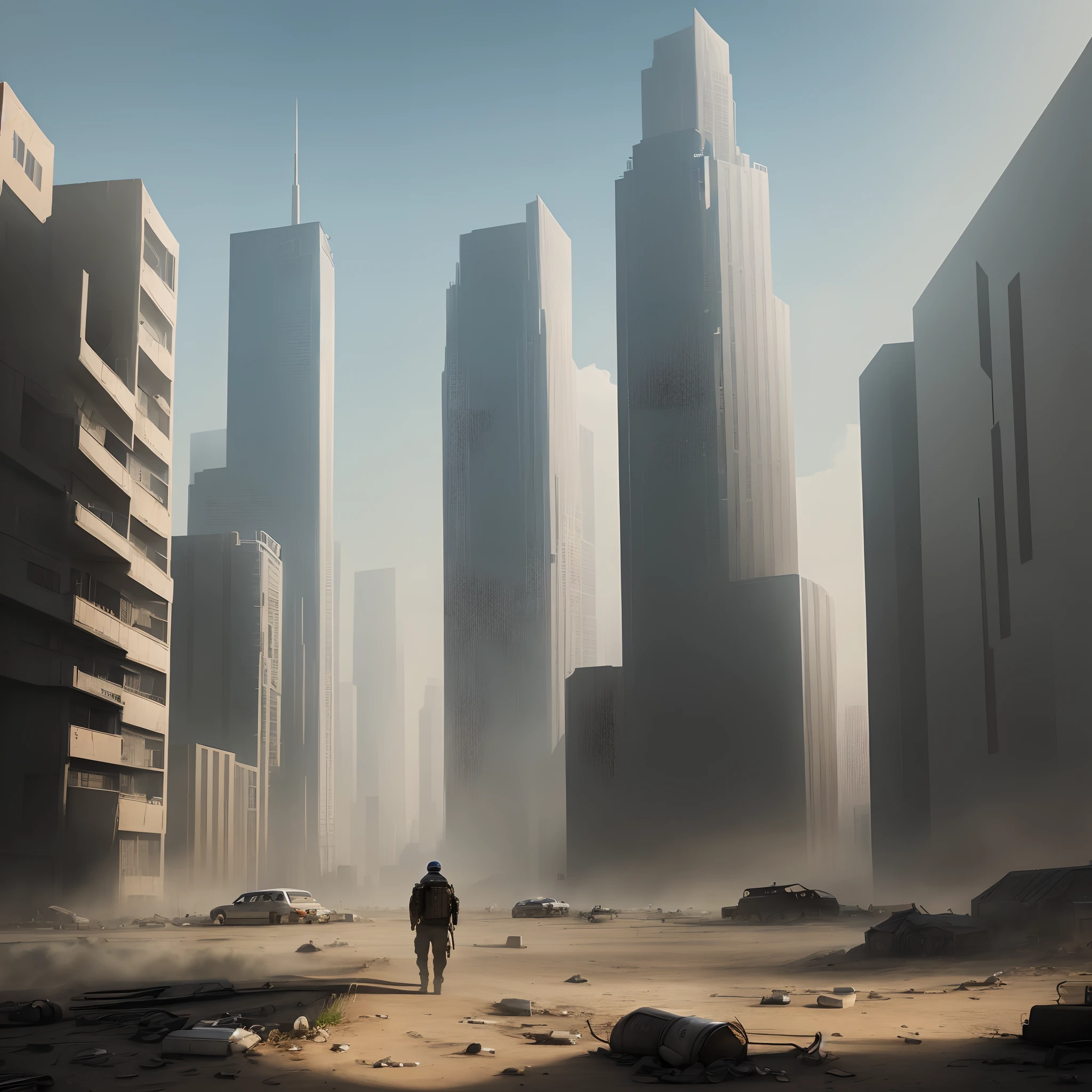 Post apocalyptic city after the world war