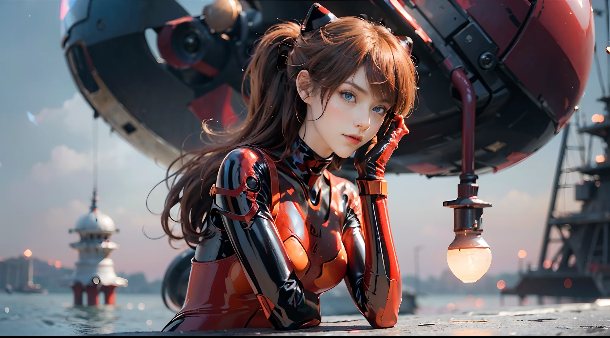 Anime girl wearing red latex costume walking in parking lot, 3D animation realistic, Charming cat girl, Realistic anime 3D style, Smooth anime CG art, Realistic anime girl rendering, 3D Rendering Character Art 8K, Asuka Langre, advanced digital anime art, Popular on cgstation, 2. 5d cgi anime fantasy artwork