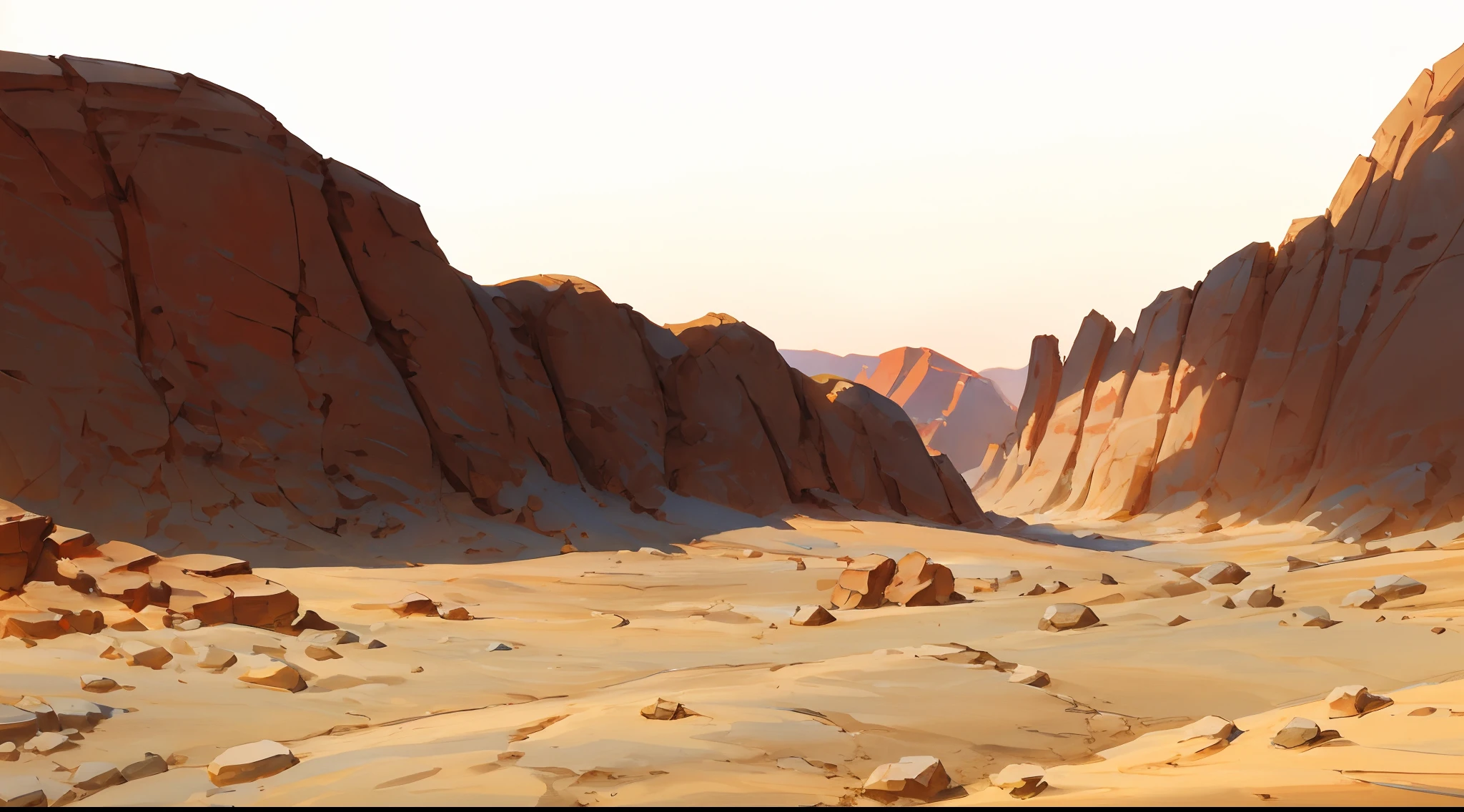there is a drawing of a desert with a mountain in the background, brown canyon background, sand and desert environment, desert background, desert in the background, desert wasteland, canyon background, barren landscape, barren desert landscape, desert environment, flat desert, desert lands, desert scenery, rocky desert, desert landscape, new mexican desert background, desert composition, background sharp earth