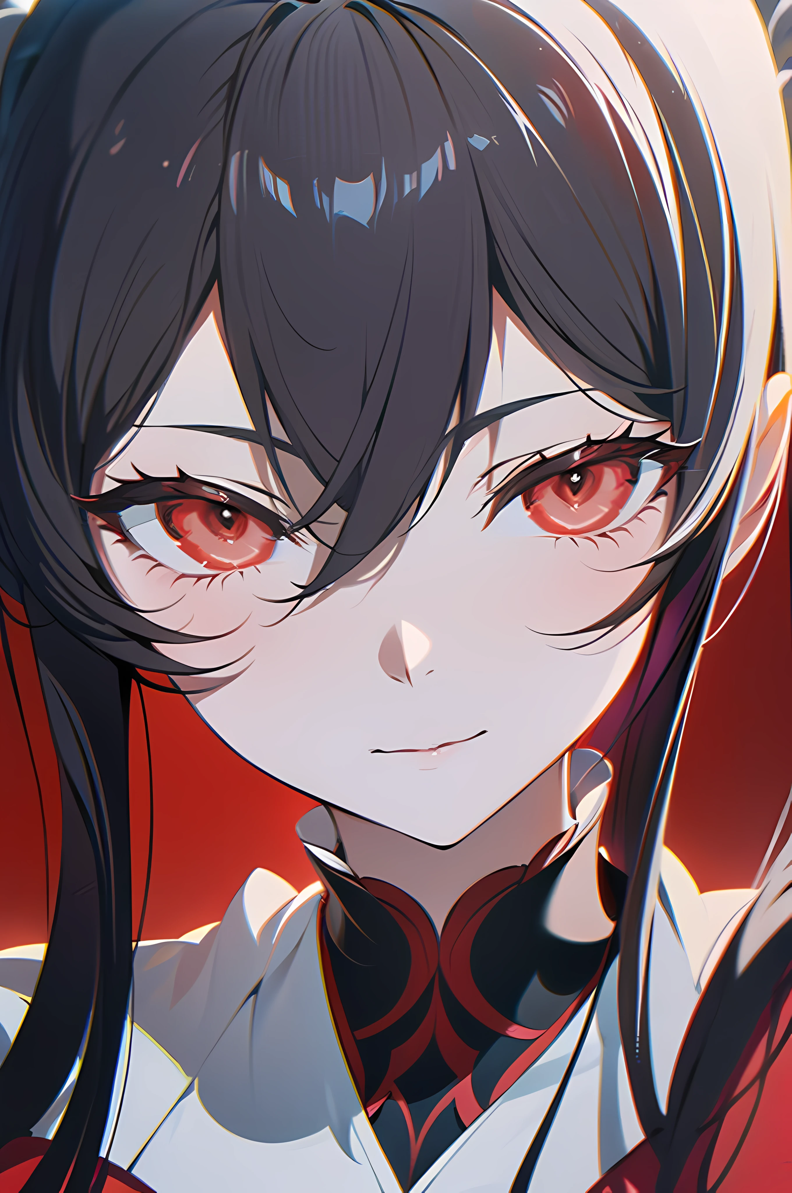 a close up of a woman with horns and a demon face, digital art inspired by Li Mei-shu, cgsociety contest winner, digital art, albedo from overlord, onmyoji portrait, deviantart artstation cgscosiety, fanart best artstation, badass anime 8 k, portrait gapmoe yandere grimdark, widowmaker