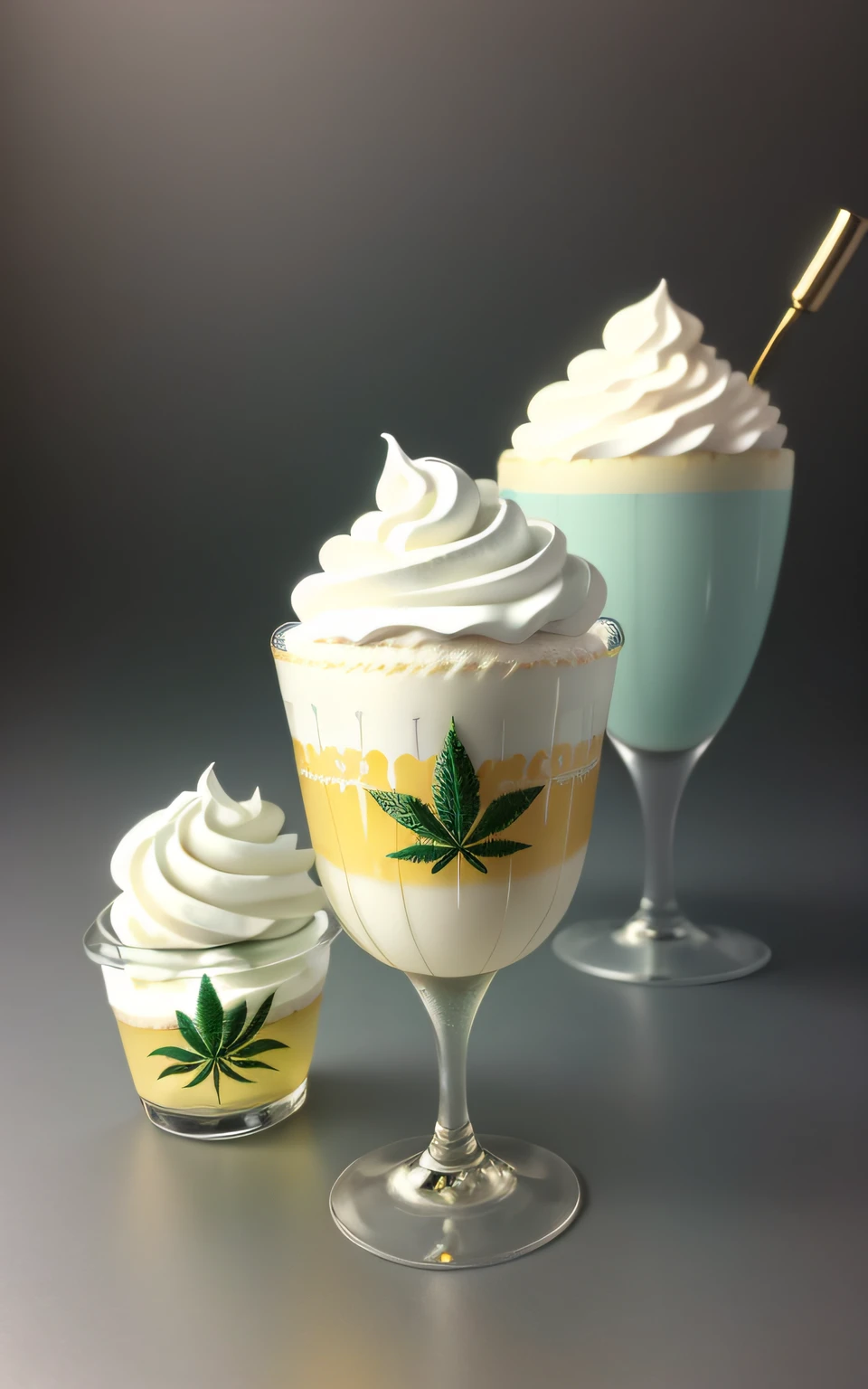 Top Style Whipped Cream on Cannabis:0.2 crystal cups、In a realistic environment