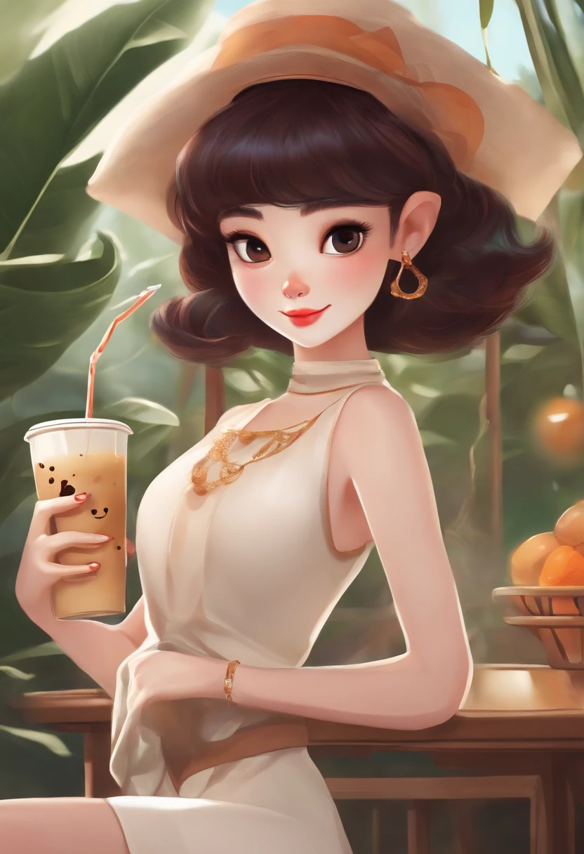 Cartoon milk tea avatar