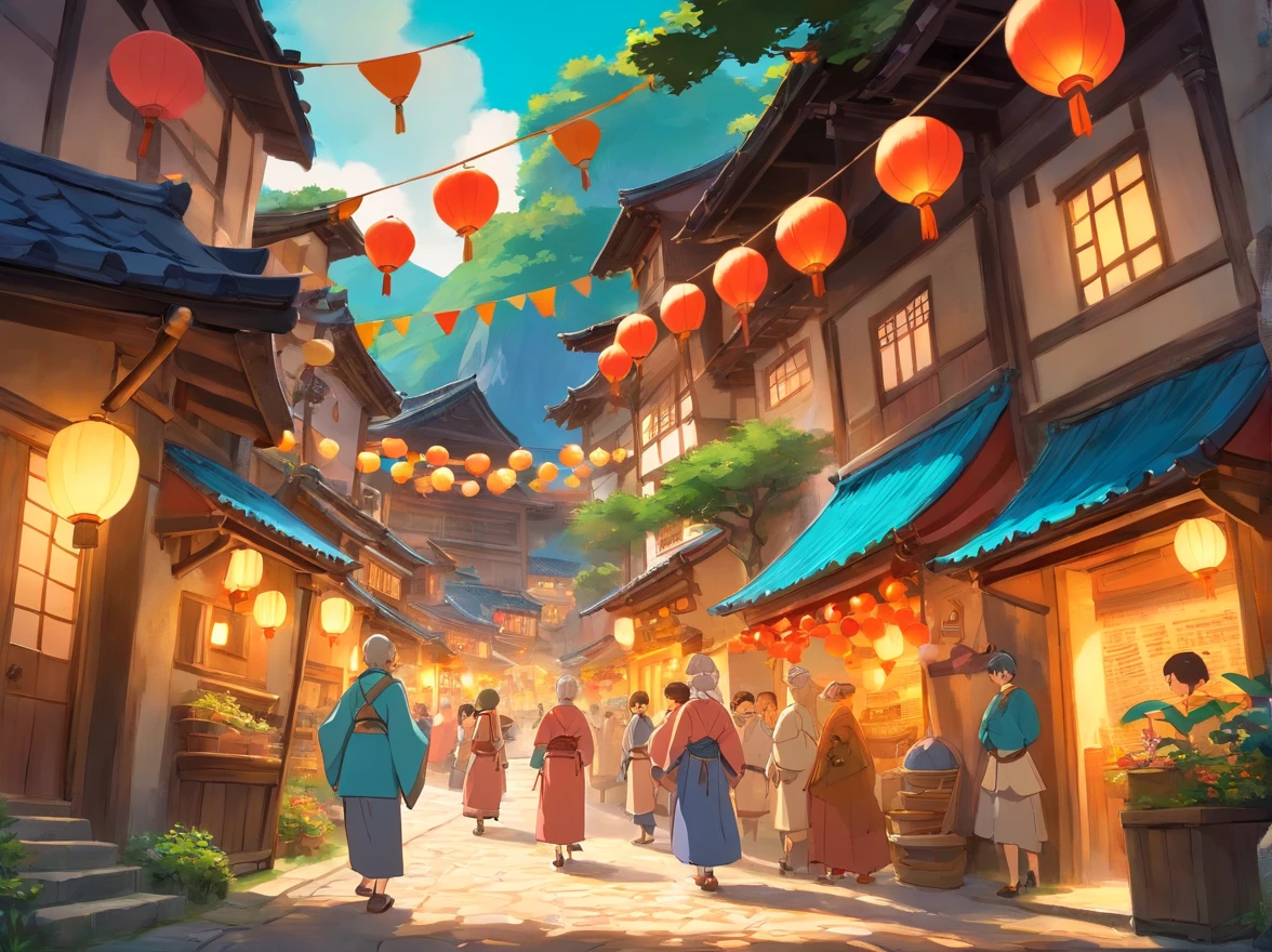 The whole village is dressed up,Colorful bunting flutters in the air,The villagers on the front are dressed in Zhuang costumes,With a smile of joy and anticipation,Come together。In the middle of the village stands a mysterious cave,The light at the entrance of the cave is warm,Exudes a beautiful glow