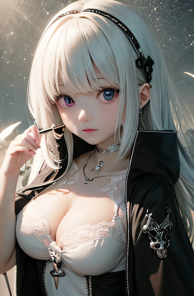 Glowing purple eyes