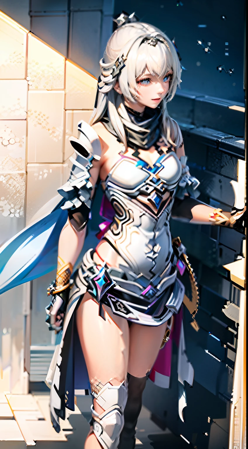 Masterpiece, absurderes, finedetail, hdr,highly detailed armor with gold plating, shinning armor, Photorealistic,PLD_Armor, A female knight in armor, wearing PLD_Armor, Blue scarf