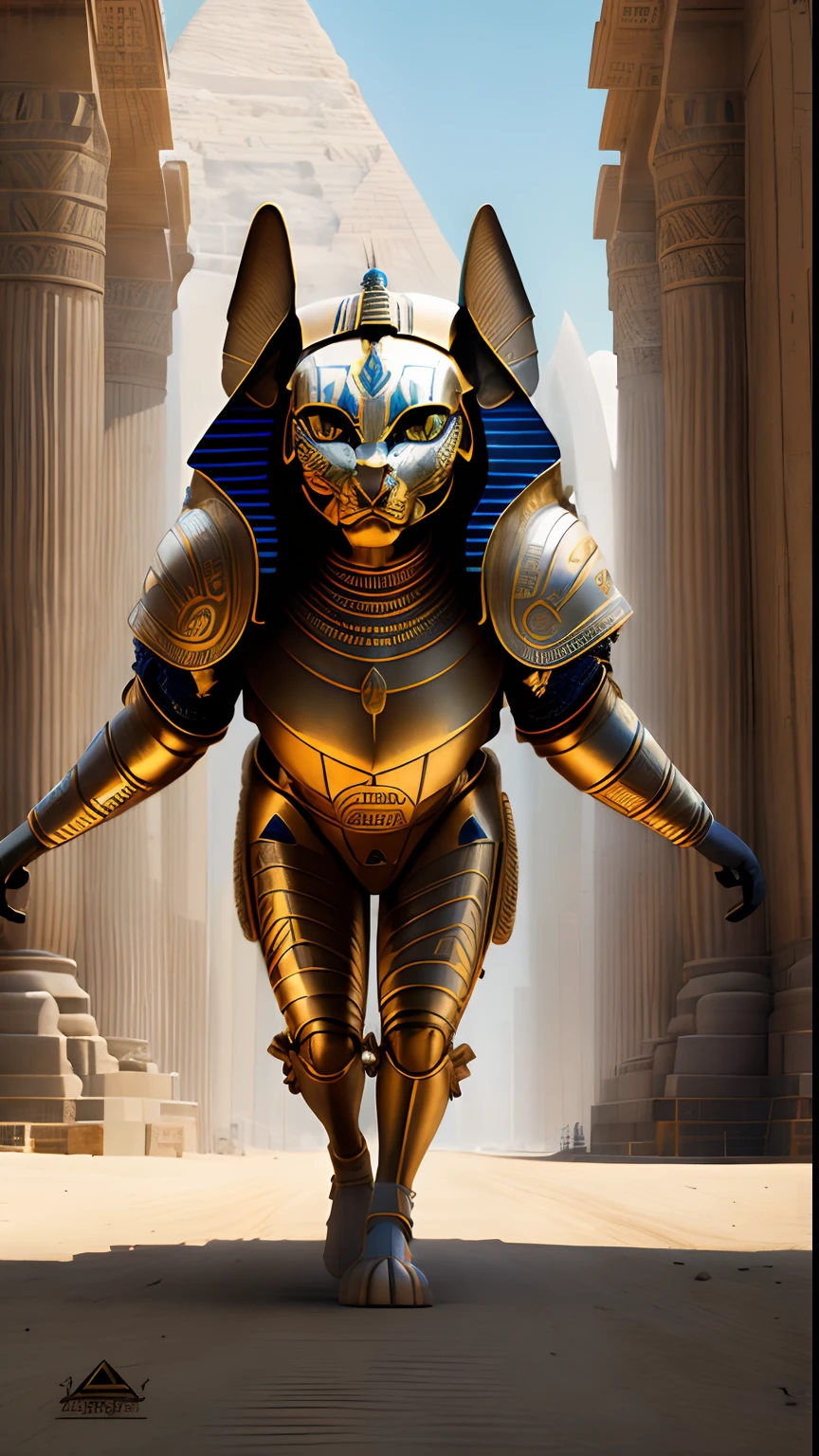 Animalrizz (( sphinx )) 10, masterpiece, highres, Absurd,photorealistic portrait, Parley_armature,Egypt, Sphinxes in armor ,Wear Parley_armature, Massive futuristic armor, running, move,
