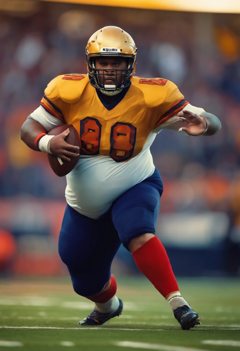 Fat boy football player