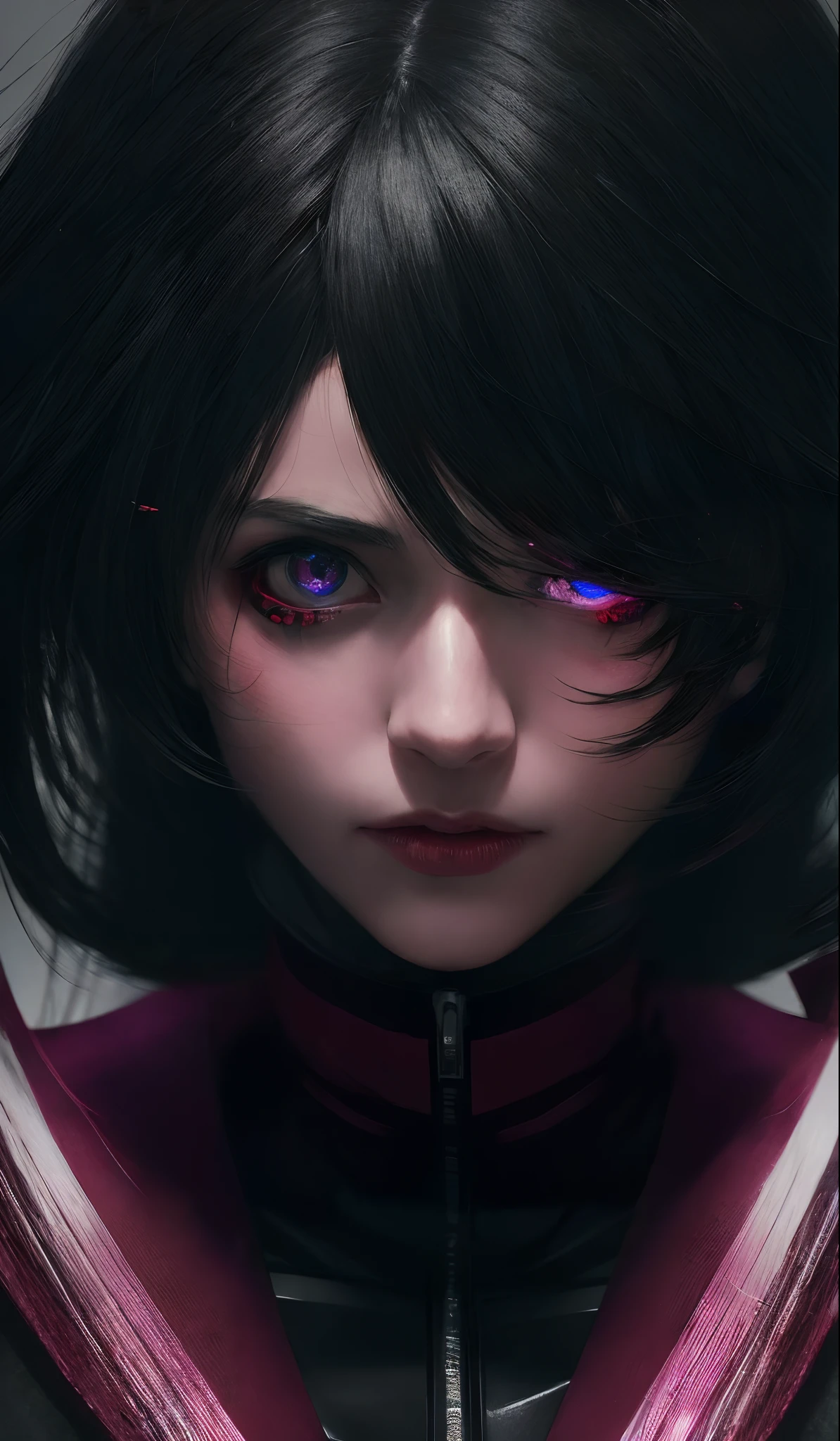 Personaje de anime con sangre goteando por los ojos y cabello negro, Estilo anime 4K, con ojos rojos brillantes, Fondo de pantalla de anime 4k, Gapmoe Yandere Grimdark, Retrato Gapmoe Yandere Grimdark, Fondos de pantalla de anime 4k, Anime Wallpaper 4k, Anime Art Wallpaper 8K, Badass Anime 8K, Anime Art Wallpaper 4K, Anime Art Wallpaper 4K,