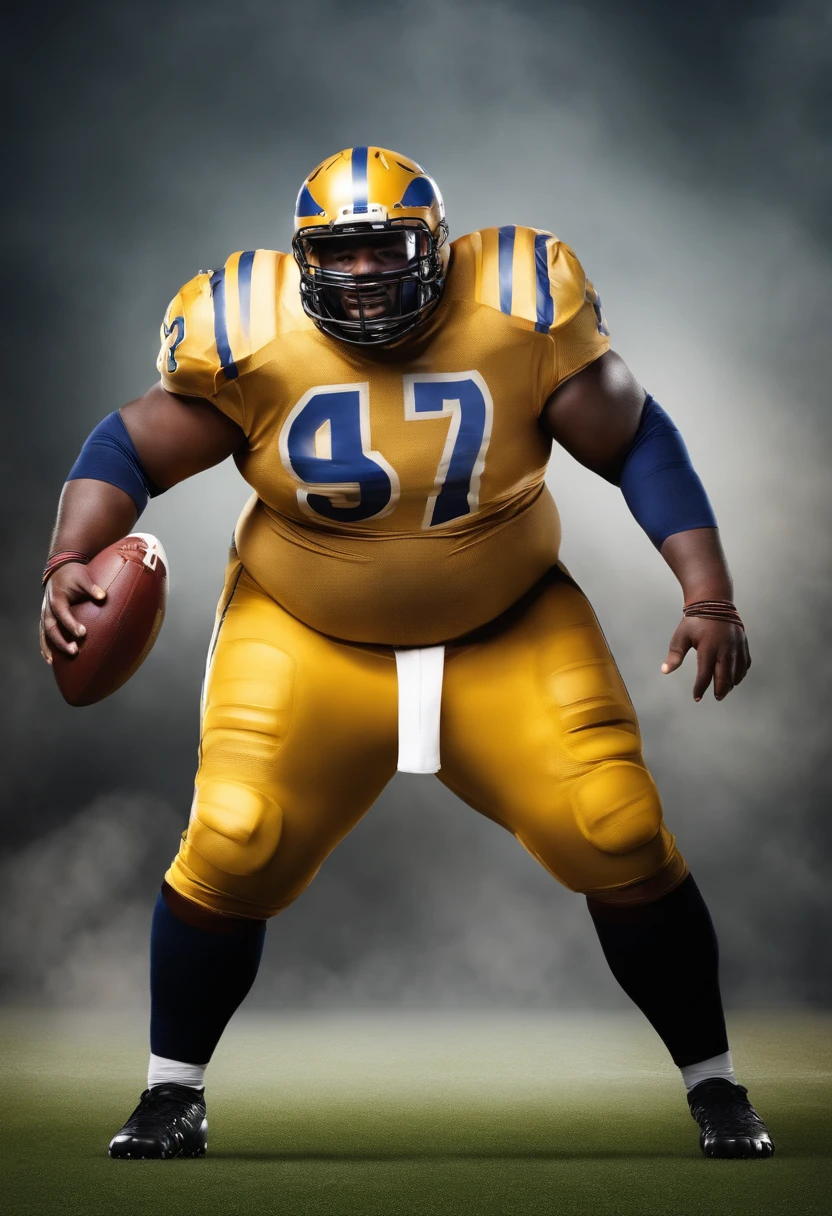 Fat man football player