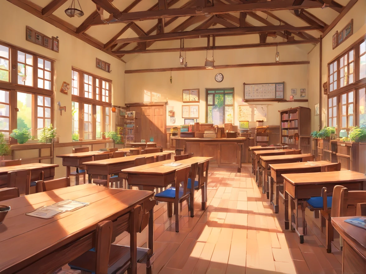 The village school has become very beautiful，look brand-new，Magnificent exterior，The classrooms are comfortably furnished
