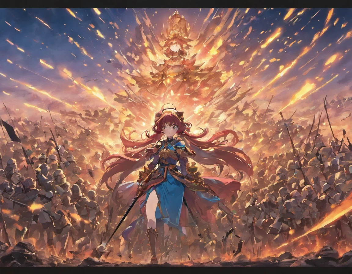 lone princess in the battlefields alone surrounded by enemies