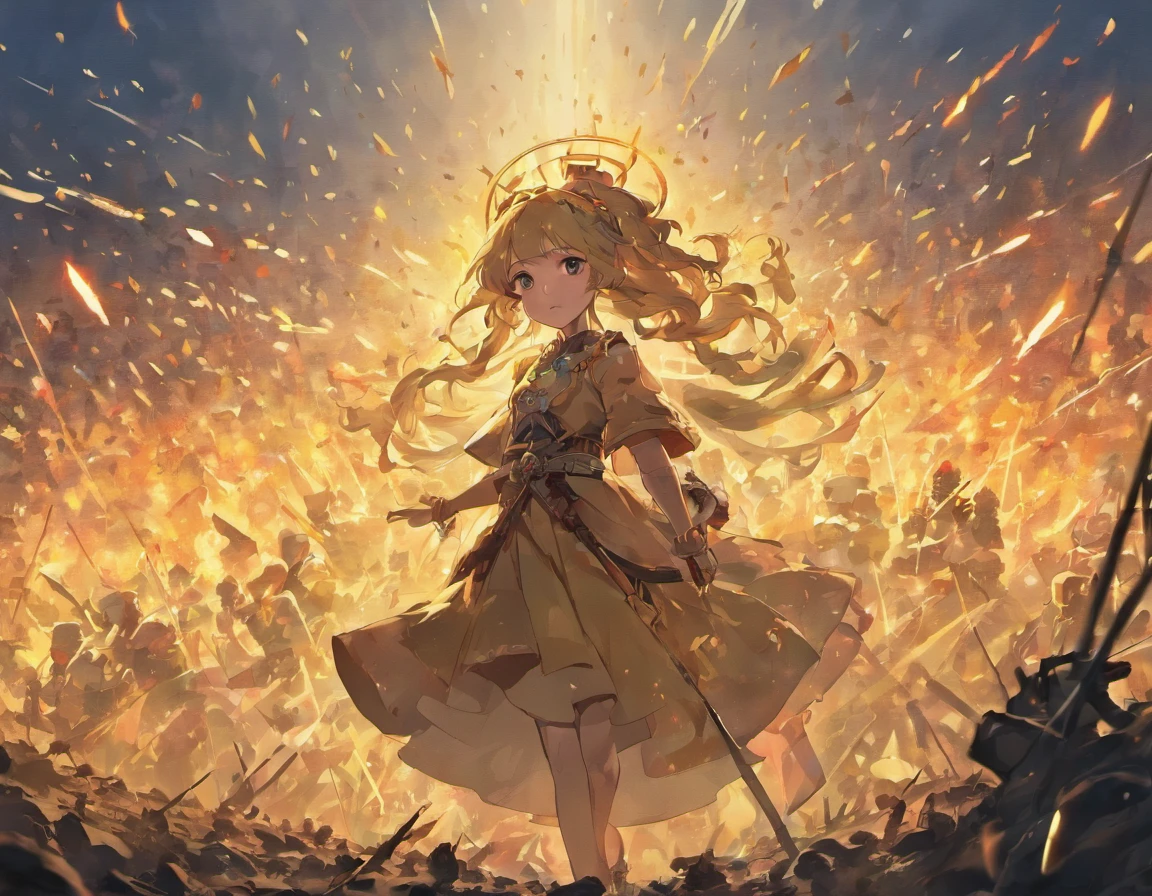 lone princess in the battlefields alone surrounded by enemies