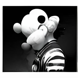 1 clown, manga series, black and white image,