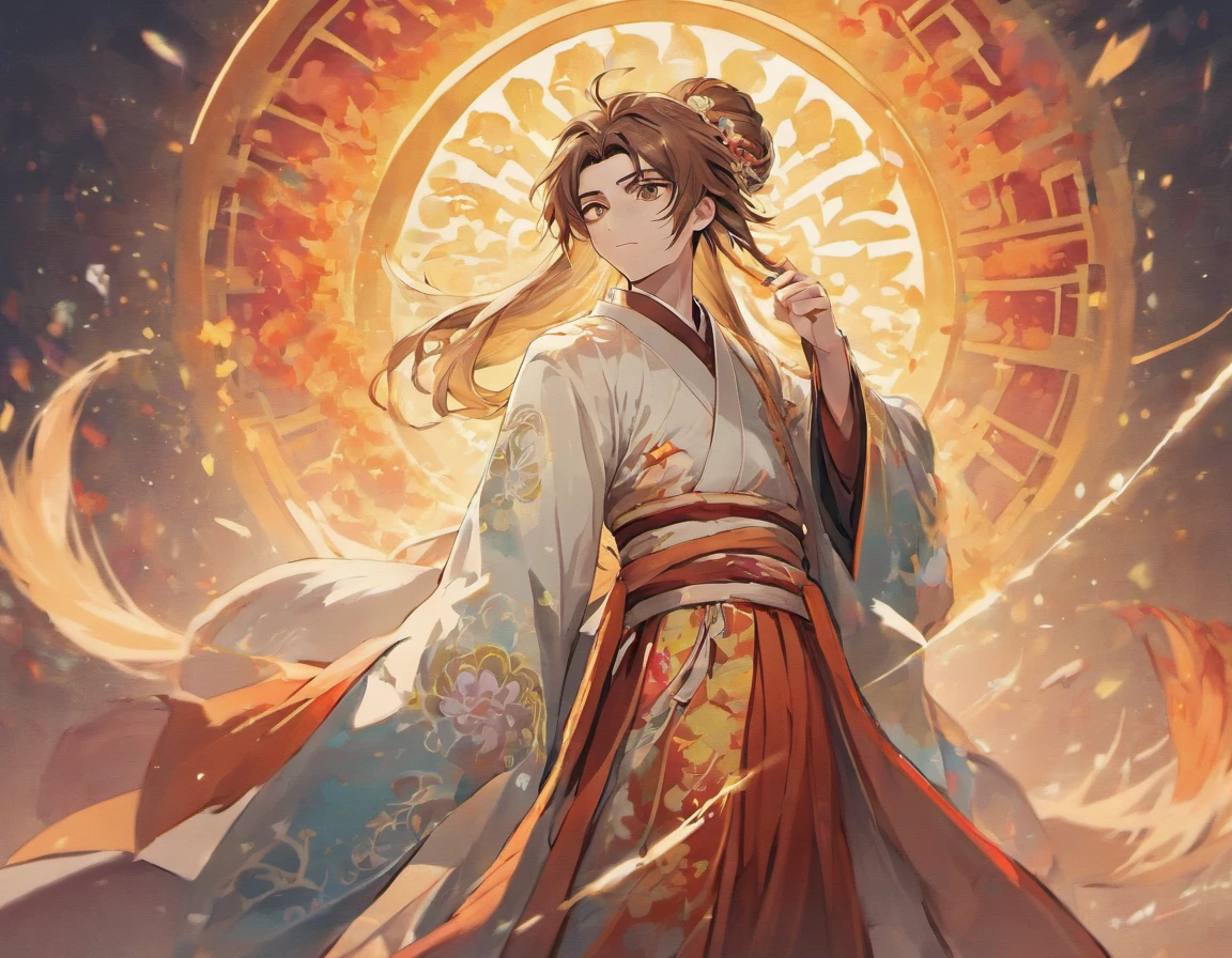 beautiful long haired man in hanfu