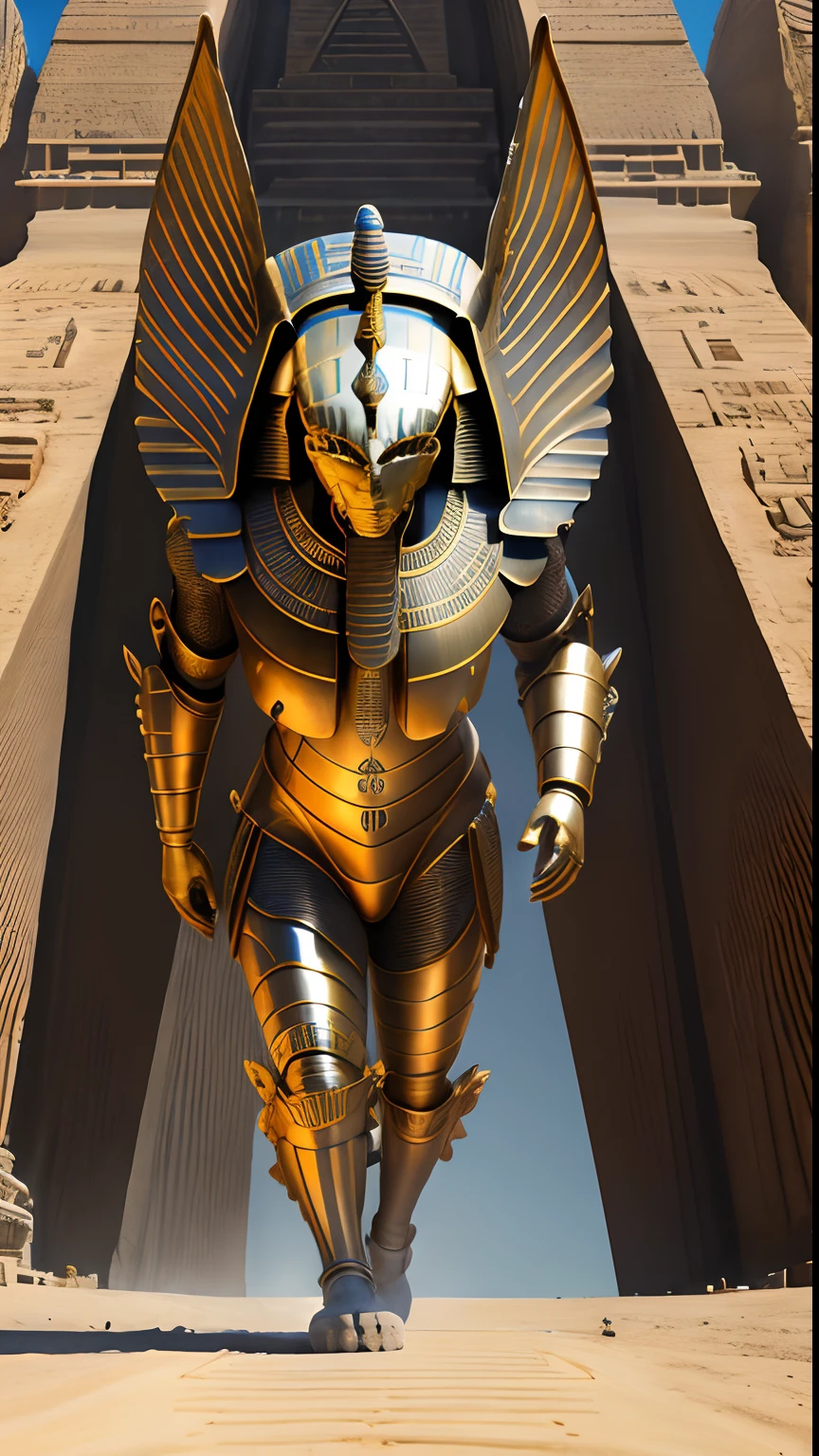 Animalrizz   (( sphinx )) 10, masterpiece, highres, Absurd,photorealistic portrait, Parley_armature,Egypt,Pyramids, Sphinxes in armor ,Wear Parley_armature, Massive futuristic armor, running, move,