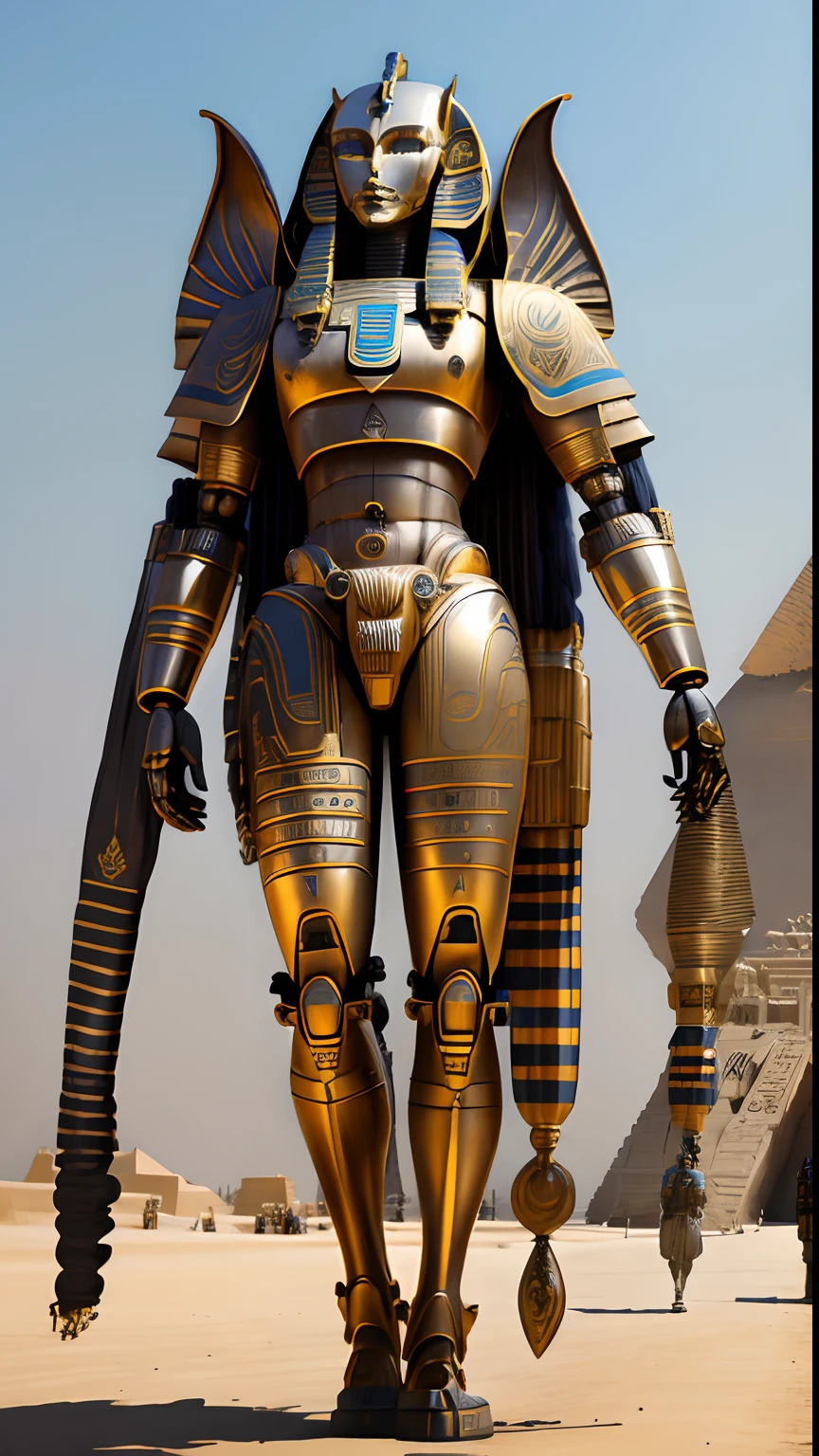 Animalrizz   (( Robot Sphinx )) 10, masterpiece, highres, Absurd,photorealistic portrait, Parley_armature,Egypt,Pyramids, Robot Sphinx,In armor ,Wear Parley_armature, Massive futuristic armor, running, move,