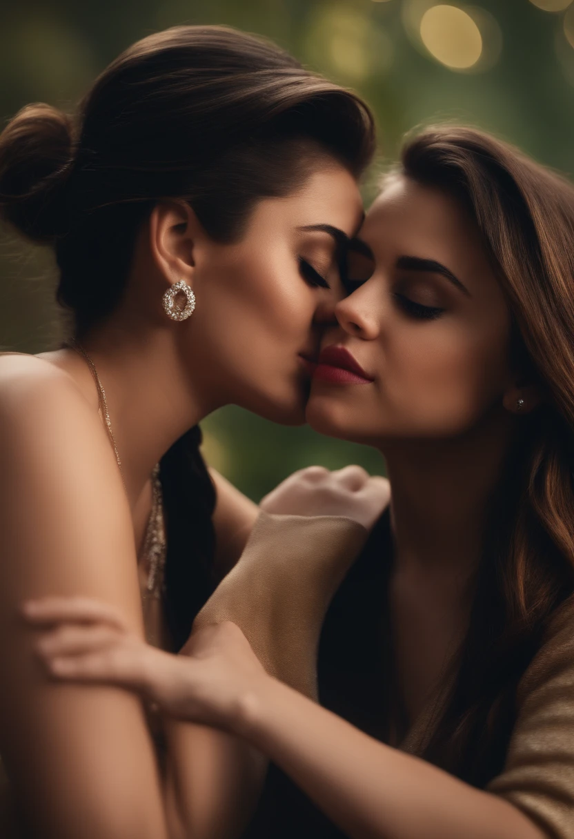 miley cyrus and selena gomez kissing.
