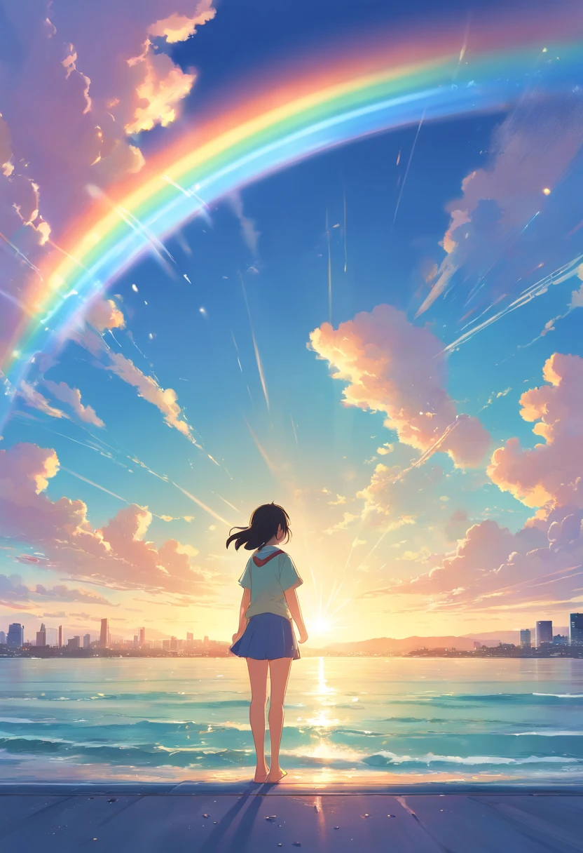 The light is directed strongly A rainbow is formed illustratio