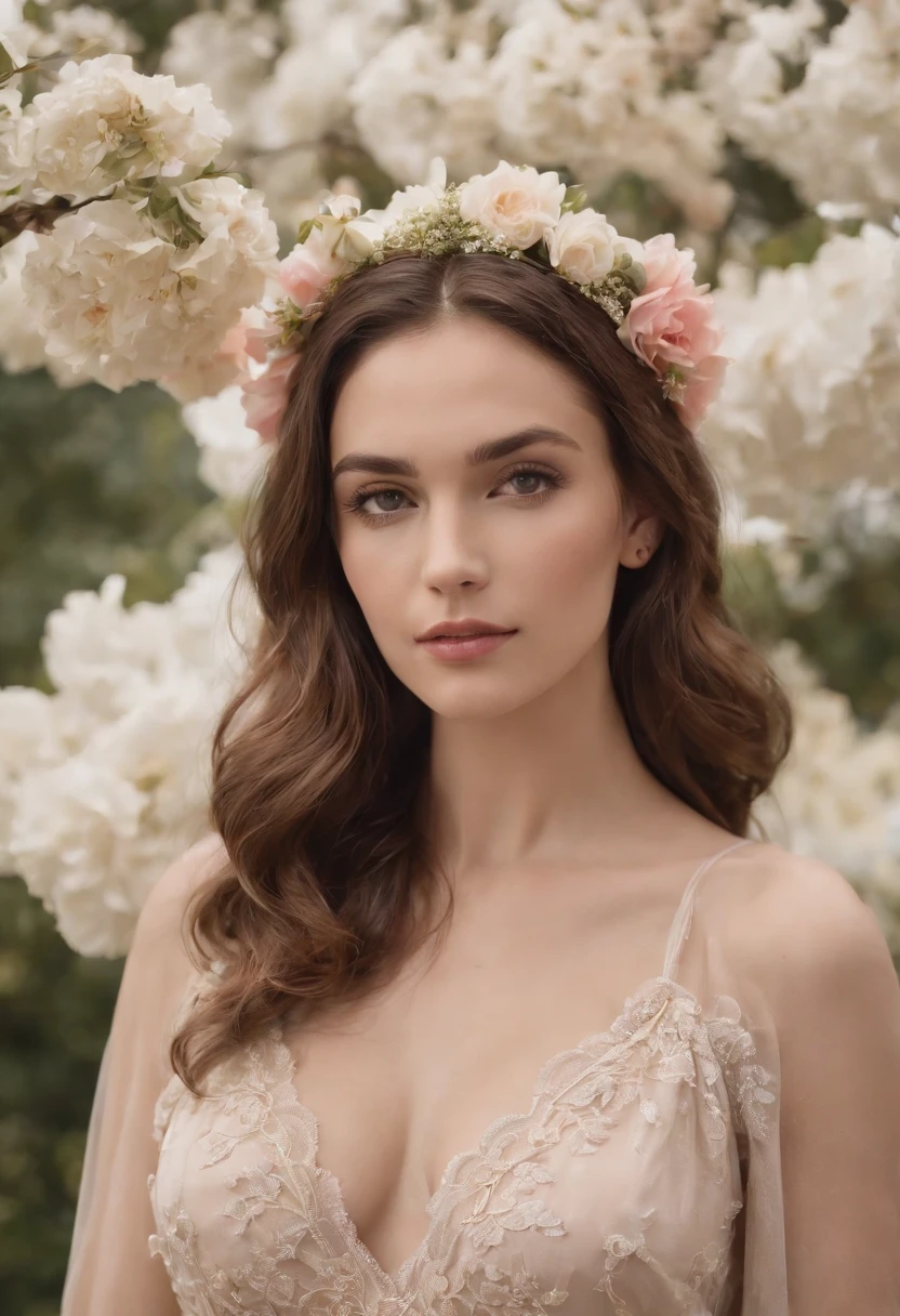 Roman setting, roupas tradicionais romanas, Deus grega, mulher jovem em um campo de rosas, mulher posando em um jardim florido, cabelos ao vento, cabelos dourados, olhos azuis, roupas sensuais, Shoulders on Display, usando pouca roupa, roupas transparentes, nsfw