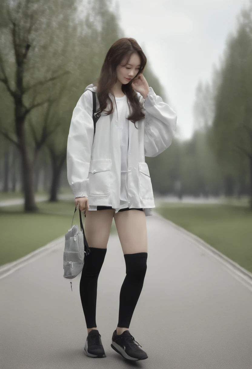 live-action, 8K, Raw foto, (Masterpiece), (Best Quality), high resolucion, (realisitic, Realistis:1.4),The ultra-detailliert, physics based rendering, detailed beautiful eyes and detailed face, 1Girl, upper half body, Long wavy hair, White shirt, black jackets, scrunchie on the arm, Tennis skirt, Black sneakers, at a park, Expressionless, Expressionless, tearful, hands in pocket, waving, Hand in your pocket negative prompt: ng_deepnegative_v1_75t, 插圖, sketchpad, (worst quality:2), (low quality:2), (normal quality:2), lowres, normal quality, ((Monochrome)), ((greyscale(grayscale))), Skin spots, acnes, Skin blemishes, Age spots, ((Wrong foot)),(Wrong shoes), Bad Foot, distortion, hazy, bad hands, missing fingers, Multiple Feet, Bad knees, Extra finger arrival: 0.2, Size: 512x768, seed: 348250786, phase: 20, Sampler: BAPV++ SDE Karras, CFG scale: 11, Clip skip: 2, Model hash: FC2511737A, Advanced Employment: 2, Hires upscaler: Potential, Denoising strength: 0.6