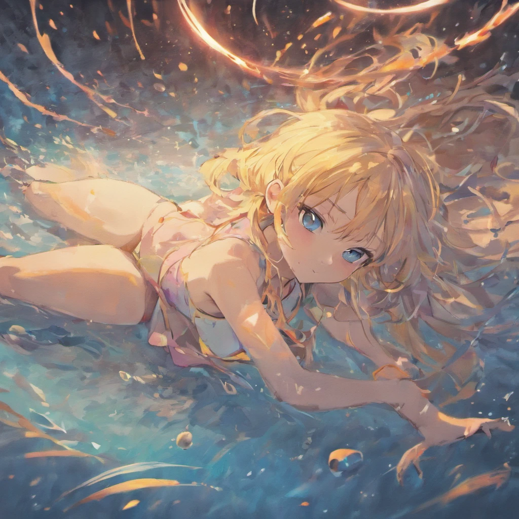 Anime girl with long hair and blue eyes lying on the ground, Splash art anime , anime visual of a cute girl, Anime moe art style, trending on artstation pixiv, wallpaper anime blue water, Guweiz in Pixiv ArtStation, Soft anime illustration, Detailed digital anime art, clean and meticulous anime art, Guweiz on ArtStation Pixiv