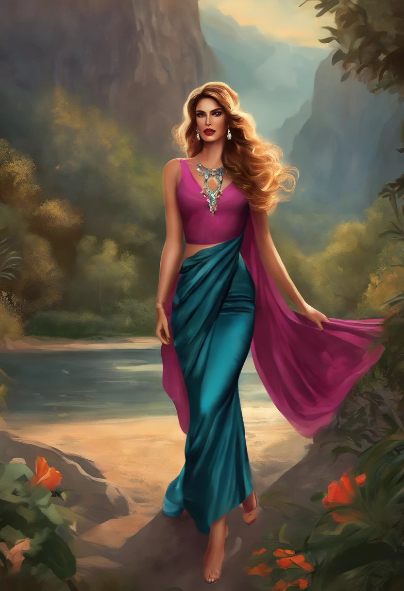 With good style transsexual beauty illustration