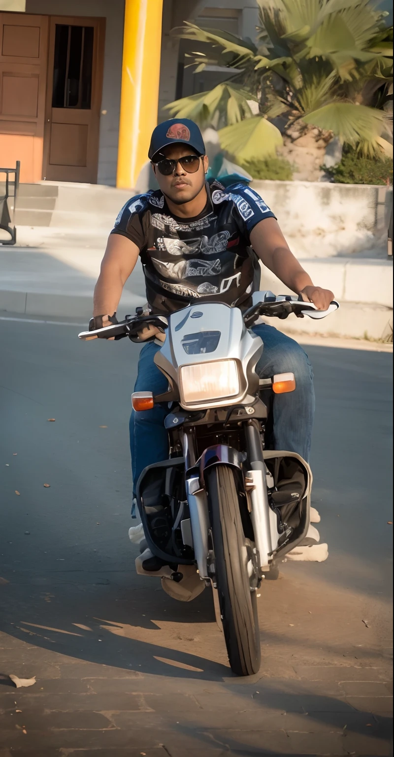 there is a man riding a motorcycle on the street, biker, motorbiker, without helmet, picture of a male biker, shot on nikon z9, candid picture, shot on canon eos r 5, shot on canon eos r5, motorcycle, indian, shot on sony a 7, very artistic pose, shot on sony a 7 iii, casual photography like a hero