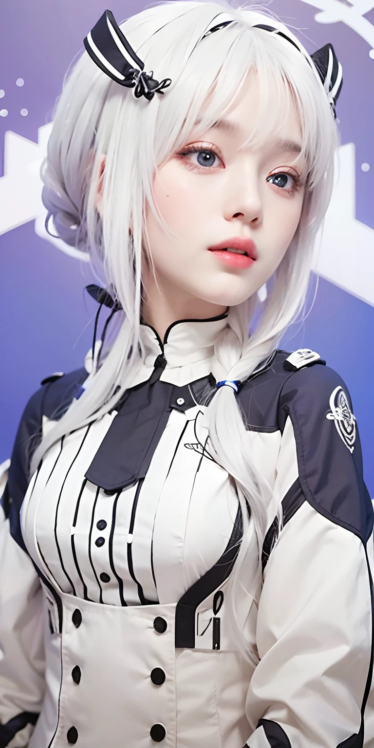 white hair, mole under eye, mismatched sclera, heterochromia, blush, shy, laughing, bell, ray tracing, god rays, backlighting, glowing light, anime style  ,fullbody