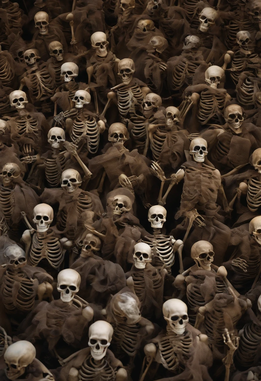 Skeleton army with no skin in western dusters