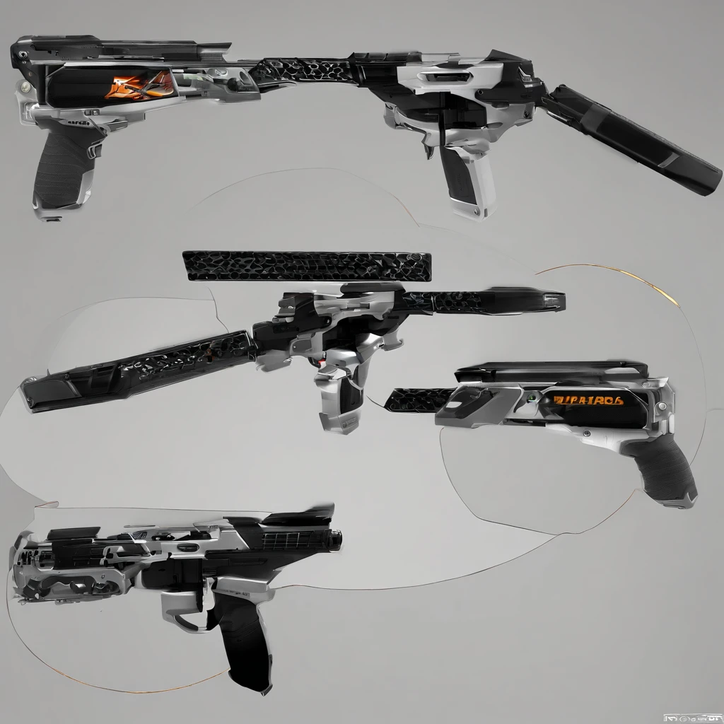 A futuristic-looking, multi-purpose weapon, Designed to be compact and versatile. It combines elements from various pieces of equipment into a single unit, formando uma ferramenta de combate corpo a corpo impressionante.
Punho Principal: The base of the weapon is the flare gun, com a parte superior do corpo da arma convertida em um punho robusto. This grip is coated with a grippy material to ensure a secure grip.
Faca Integrada: A sharp blade, Retractable and concealed is built into the front of the flare gun. It is designed with a sleek and sharp design, Ready for close-quarters combat.
Martelo de Impacto: Na parte traseira do punho principal, A heavy metal hammer is attached, pronto para ser usado em golpes contundentes. The hammer features a tapered head to maximize impact.
Bala Curta (9mm) Modificada: The upper part of the gun is adapted to manually launch the modified 9mm short bullets. There is an opening at the top of the main grip through which the projectile is loaded before firing.
Retractable Pole: No interior do punho principal, A retractable baton is housed. It can be quickly extended to create a mid-range weapon, oferecendo defesa pessoal e a capacidade de desarmar oponentes.
Transformable Nunchaku: An innovative nunchaku is attached to the bottom of the main handle. Ele pode ser usado como uma corrente com duas extremidades que se separam, allowing for quick movements and surprising attacks.
Besta Integrada: A miniature crossbow is embedded in the bottom of the flare gun. This unit allows accurate firing of non-lethal projectiles at close range.