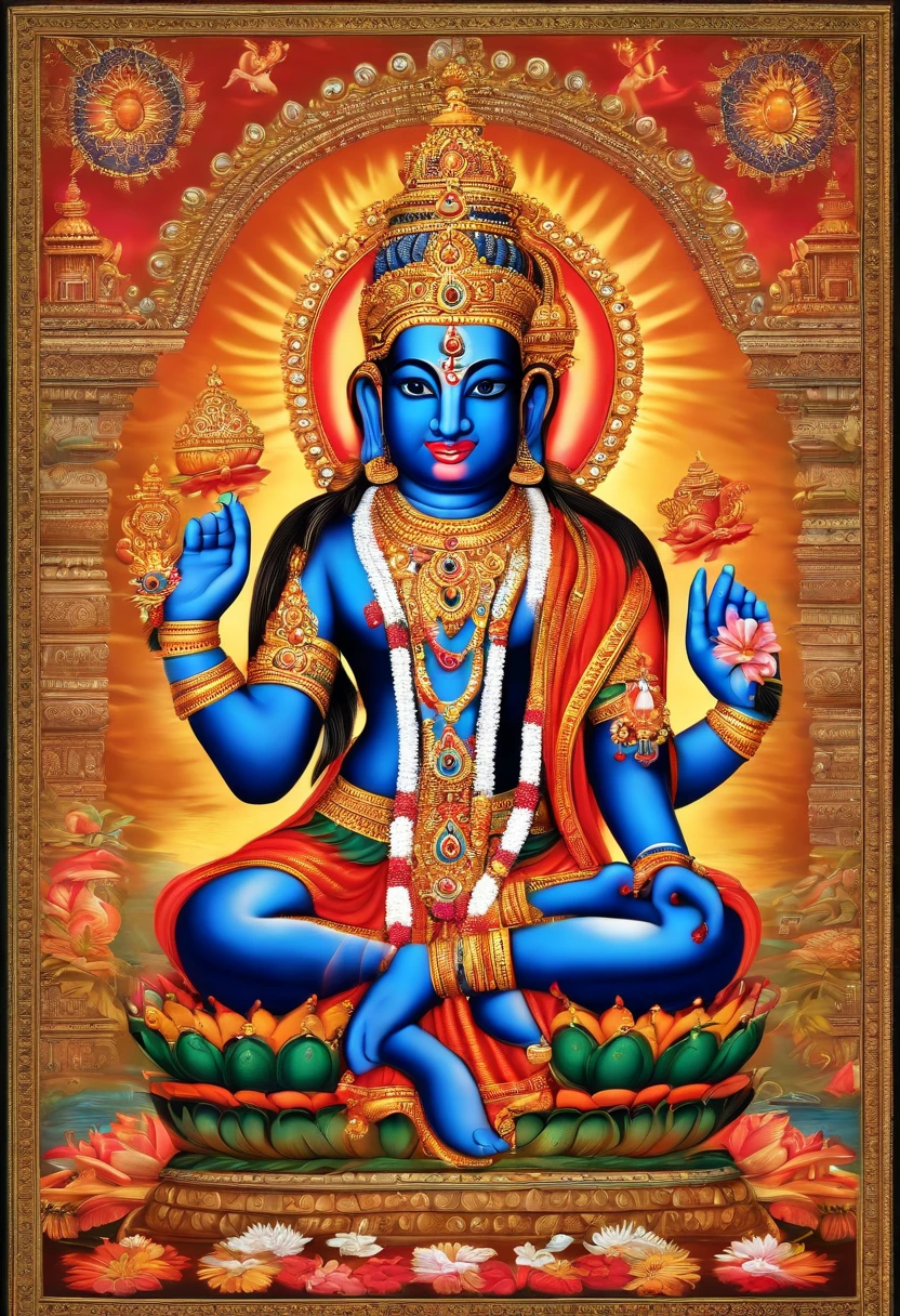 There is a beautiful goddess sitting on a large lotus flower in the void，Perfect body posture，meditative sacral pose，Long curved eyebrows，Beautiful eyes sparkle，The large, Jewel-like eyes sparkle，Clear pupils have reflected light，二重まぶた，（（Plump and rosy lips））Nipples clearly visible，（（Flushed cheeks）），The mandible is plump，Fair skin is delicate and smooth，Delicate skin translucent，A delicate and dexterous crown，inlaid gemstones，Exquisite and ingenious，inlaid gemstones，Sitting on a light red lotus in the air，look straight at the camera，（（Pinch the stem of the lotus flower with one hand）），(((nice hand)))，（（（（Good feet））），（（（good legs））），realisticlying，white skinned，（（Correct body structure）），White clothing，decorated in white，Meditate on the lotus pose，baiyun，Blue sky，Head background with round light，Behind him is a colorful rainbow circle，Color glow is turned on，Front lighting，Positive light，No shadows on the face，There are no shadows on the body，Blue sky，Unreal space，ethereal world，dreamworld，with blue sky and white clouds，tmasterpiece，4K，ultra-definition，professional photoshooting，Perspective looks up，Standard lens shooting，