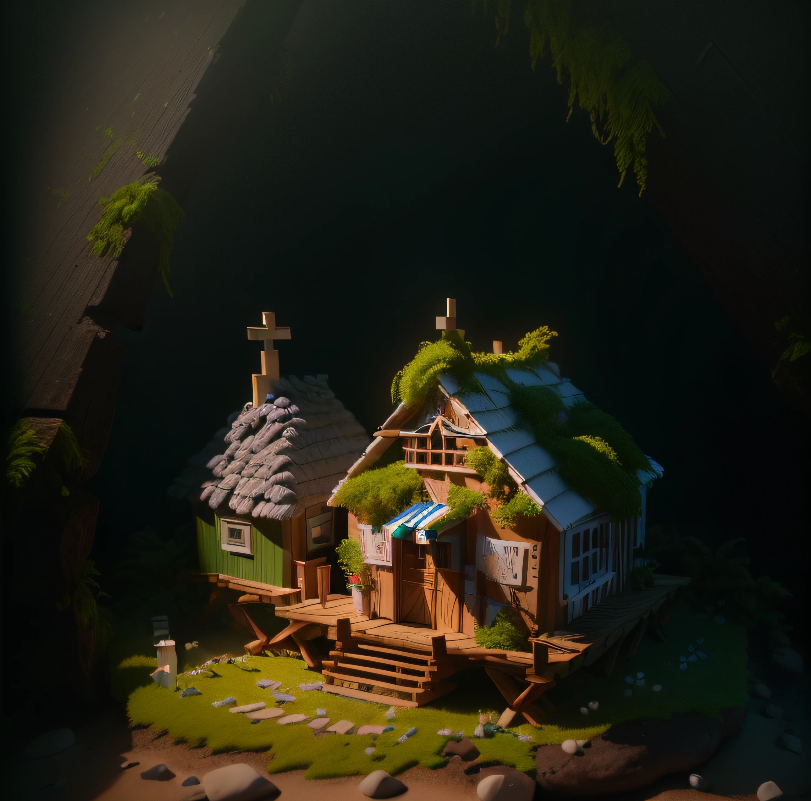 obra-prima, melhor qualidade, (papel de parede 8k de unidade CG extremamente detalhado), (melhor qualidade), (best illustration), (melhor sombra), uma cabana de nabo redonda coberta com neve, 3d isometric, octane rendering, rastreamento de raios, ultra detalhado