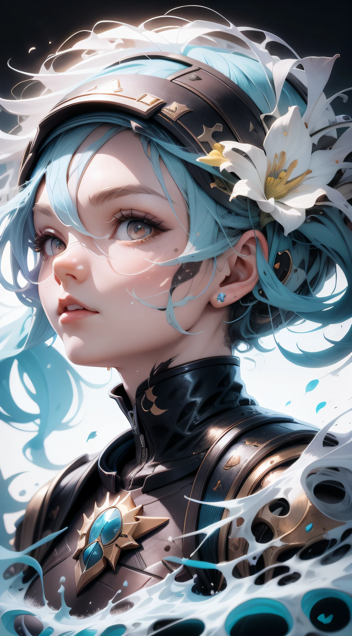Splash Art, European Starling's Head, gouttes de peinture, Splashart