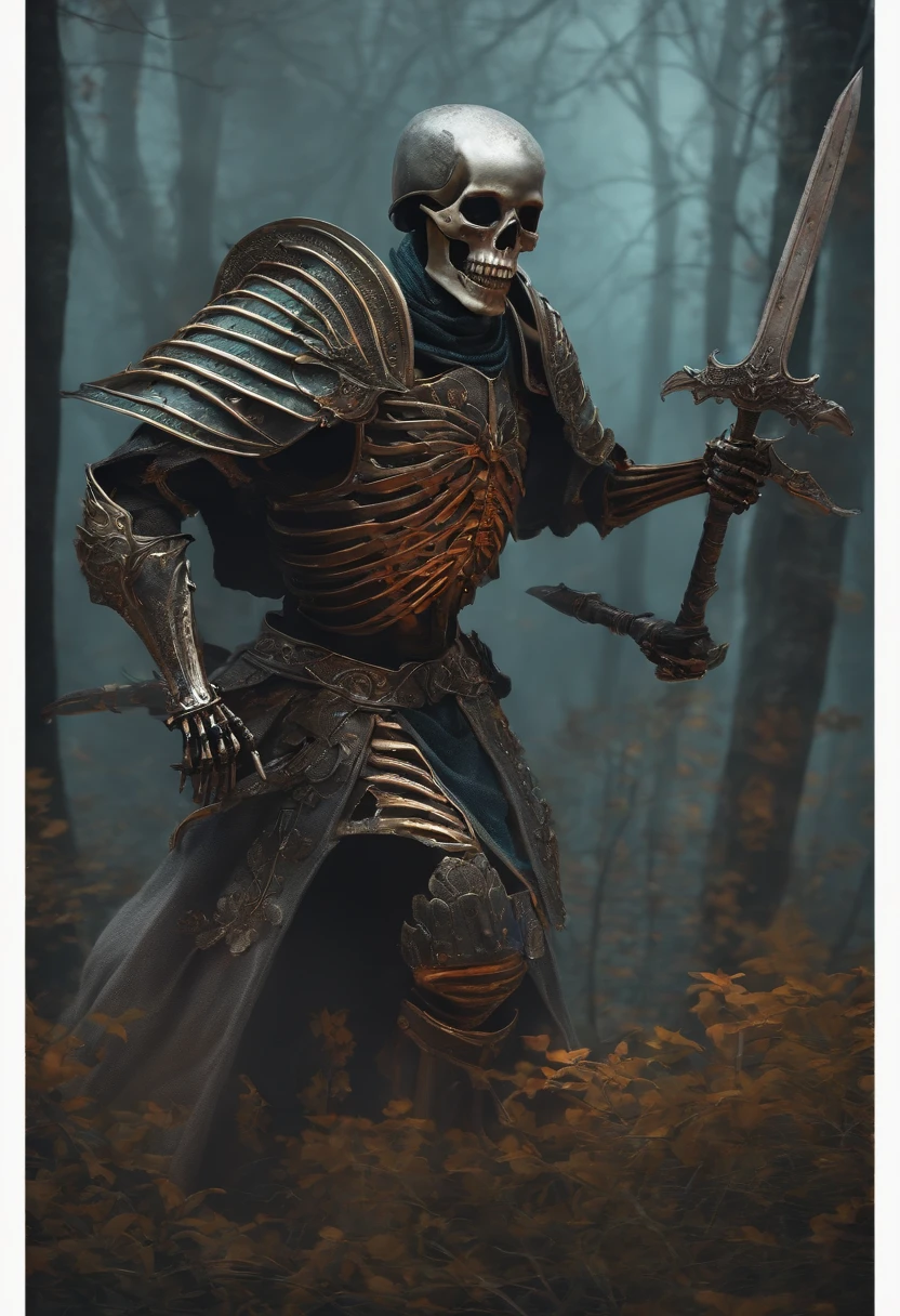 Skeleton knight horror