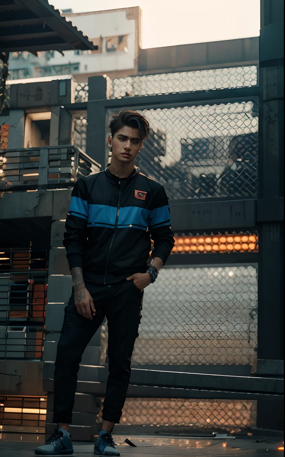 Change background cyberpunk handsome boy, realistic face,8k, ultra realistic
