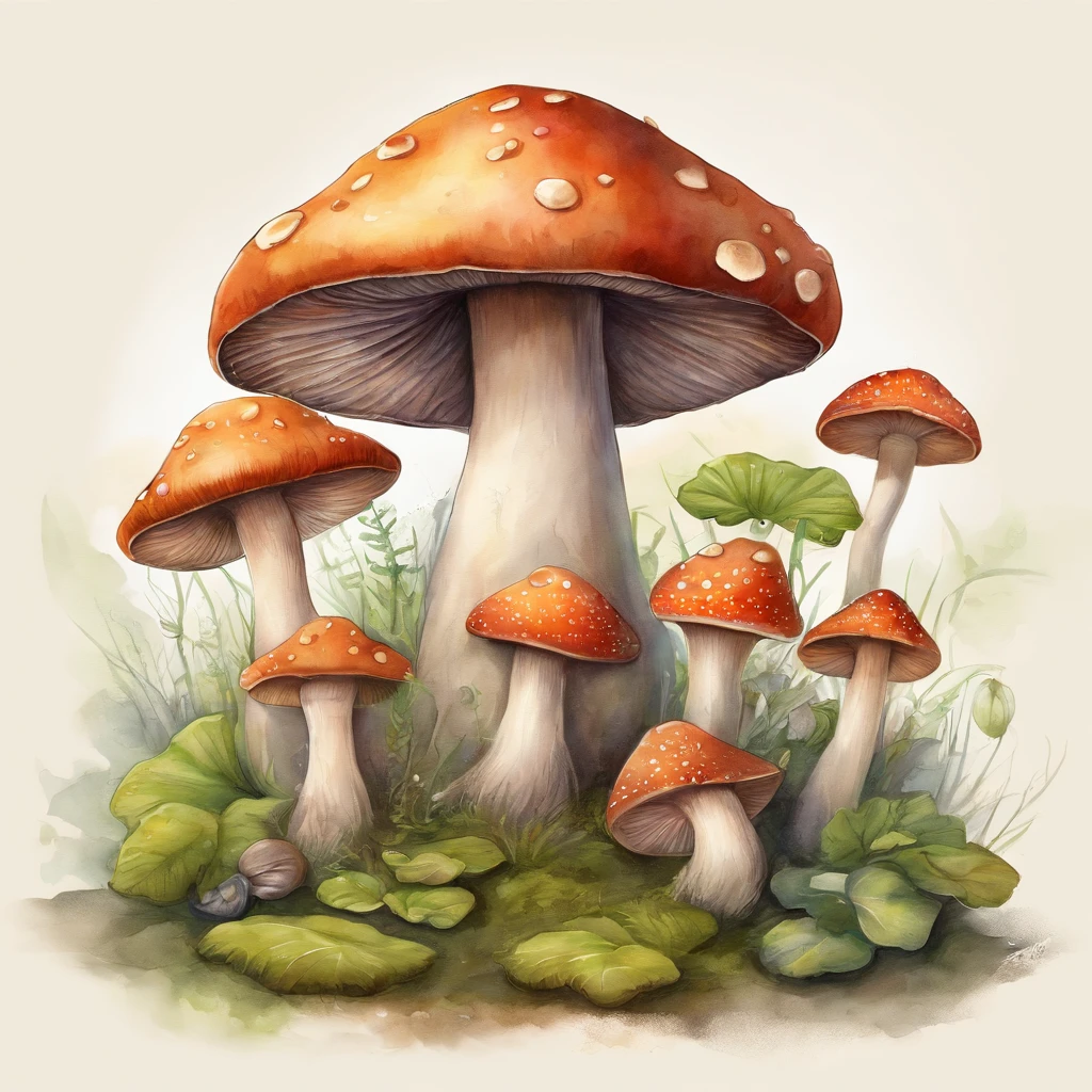 ((top-quality))、((tmasterpiece))、((Full body photo of anthropomorphic male mushroom))、((very simple background))、(Game character design)、Mushroom anthropomorphic monsters、(Moss and mushrooms merge with the body,)、extraterrestial、luminous body、Beastman、Ornaments with mushroom motifs、独奏、Fighting posture