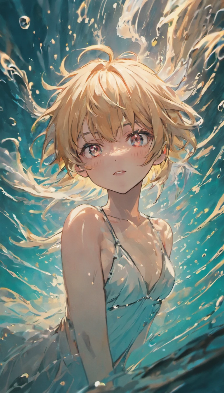 Anime boy, The body is immersed in water, White hair, Long hair, Red eyes, conceptual art, Best quality, Masterpiece, (photograph realistic:1.4), surrealism, Very detailed, movie light effect, 4K, Mysterious storyline, kaneki ken, Vibrant colors, reasonable design, Clear lines, High sharpness, tmasterpiece,Ultra photo realsisim,32K resolution,Excellent painting in extreme detail, Detailed face,Detailed eyes, Complicated details,Detailed background, darkly
