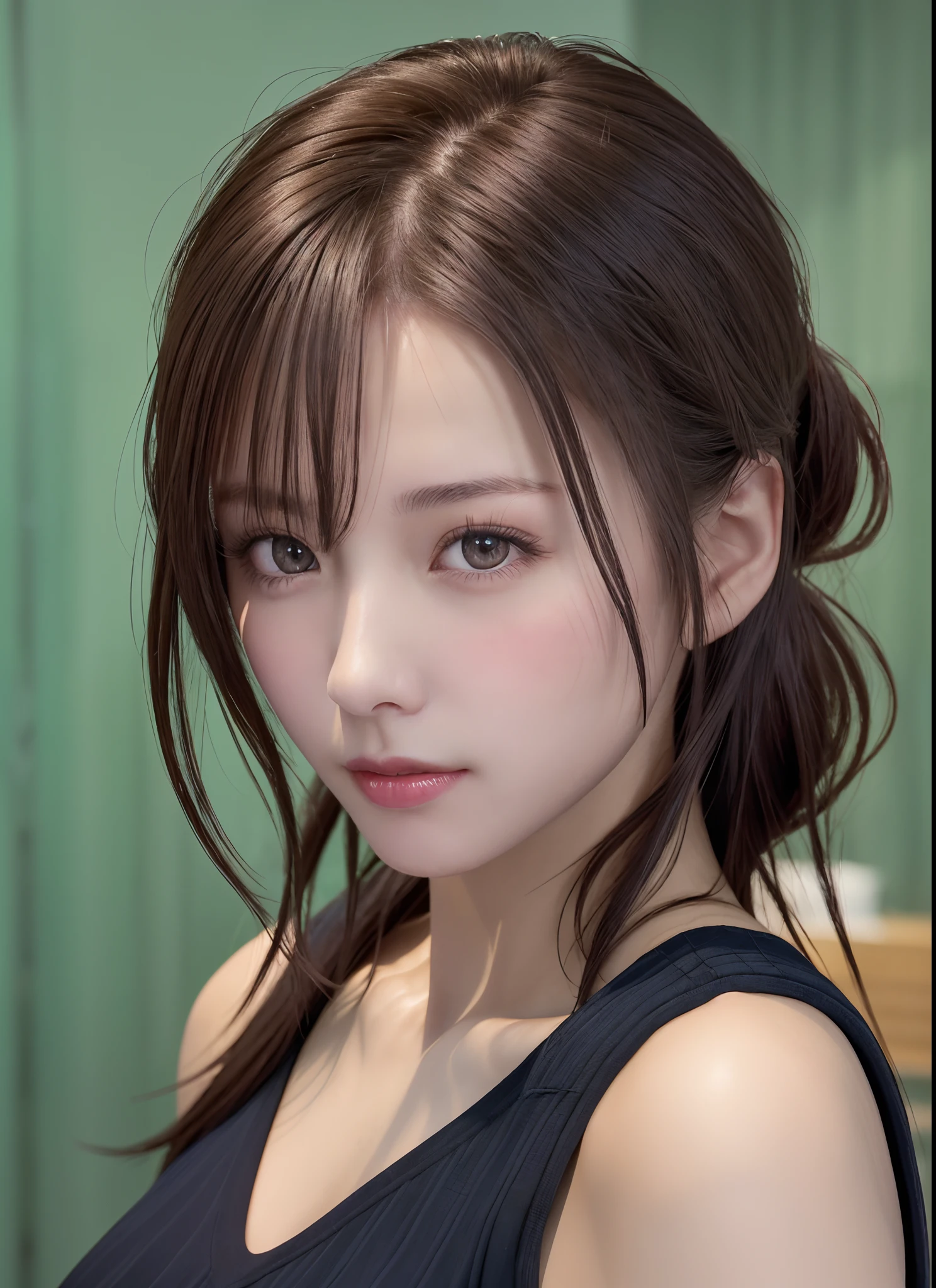(8K, Photorealistic, Raw photo, of the highest quality: 1.3), (1girl in), Super beautiful, (Realistic face), (boyish, Silver Color Berry Shorthair), Beautiful , Glare that captivates the viewer, Beautiful expression, Beautiful breasts, (Realistic skin), Be...