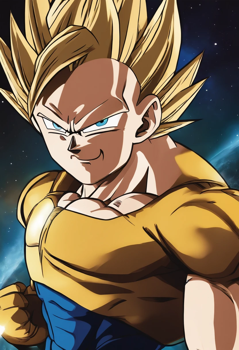 A Majin2  portrait, digital art,digital art, looking,full head,anatomically correct, (((8k resolution))) , Style draw of Majin Vegeta by Dragon Ball Z, 1 character .