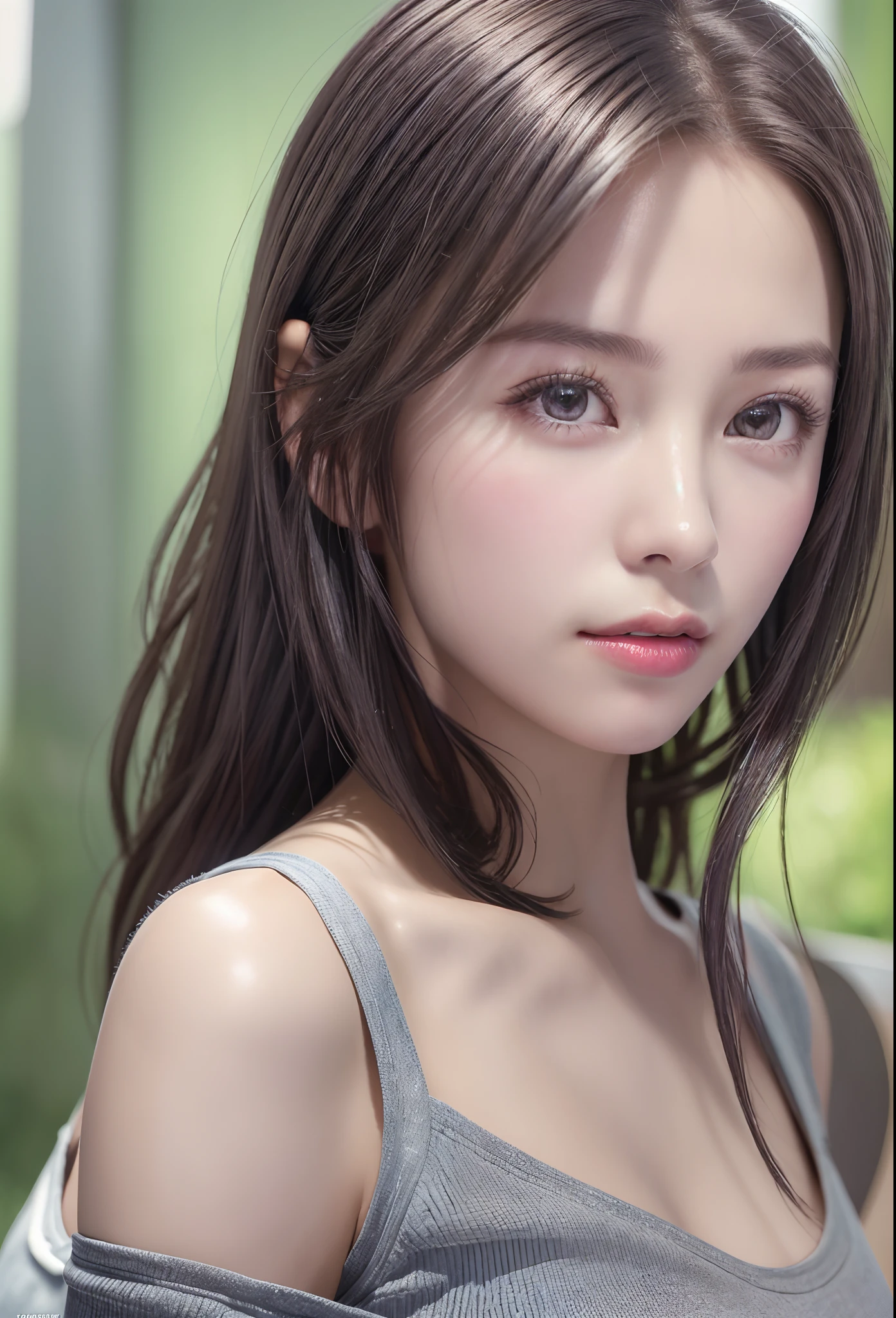 (8K, Photorealistic, Raw photo, of the highest quality: 1.3), (1girl in), Super beautiful, (Realistic face), (boyish, Silver Color Berry Shorthair), Beautiful , Glare that captivates the viewer, Beautiful expression, Beautiful breasts, (Realistic skin), Beautiful...