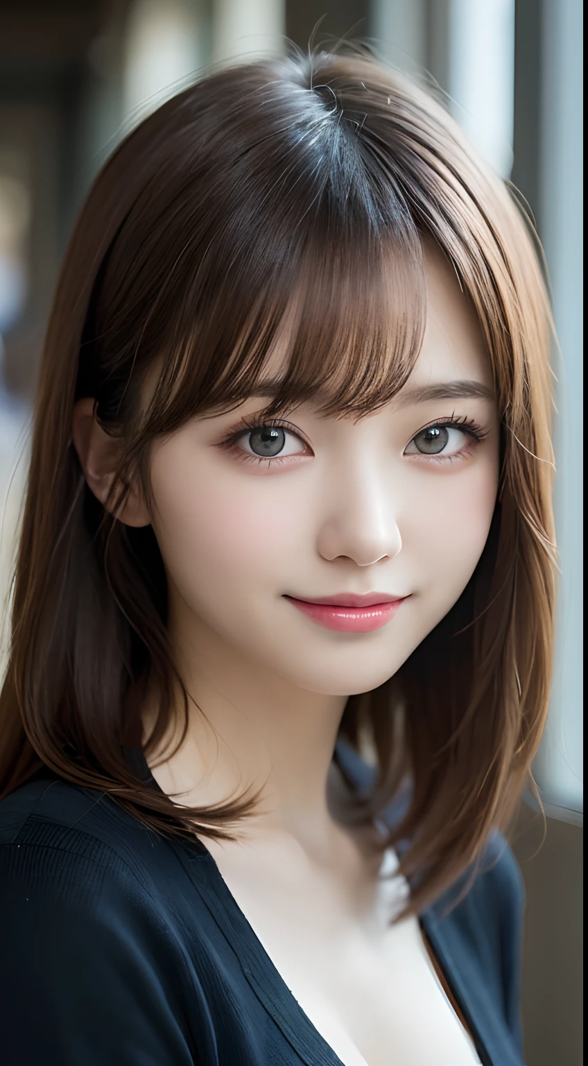 profile, Highest quality, shape, Very detailed, finely, High resolution, 8k wallpaper, 完璧なダイナミックな構shape, Beautiful and exquisite,ランダムなcute髪,,Natural color lip、20-year-old girl、cute、Looking into the camera,Always blur the background,Perfect and beautiful face,Slim face and figure,Big eyes、Putting on gal makeup,Small face,Shooting from below、Blurred Background,Elegant feminine face、Cyberpunk Fashion、smile、Change pose randomly、Randomly change the shooting angle and position、One person、Real Photo、Raw photo、Real human skin,finely描かれた肌:1,4