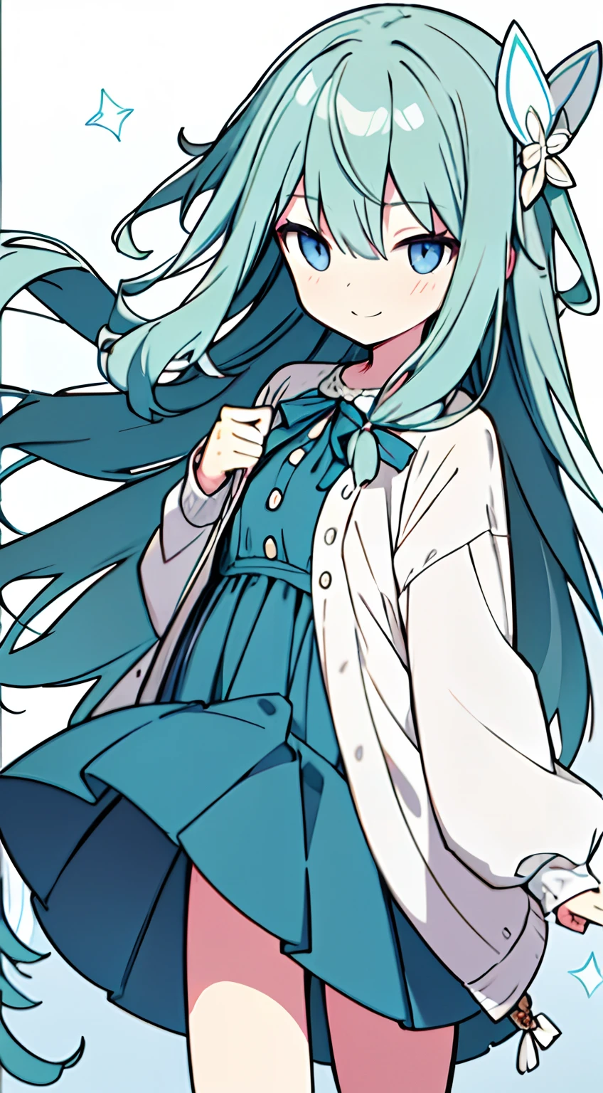 masuter piece, Best Quality,32K、Wallpaper, ultra -detail, Absurd beauty, 1beautiful girl、Big crisp eyes、Hair fluttering in the wind、Slender legs、Smaller head、miscievous smile、Angle looking up from below:1.3、♡♡♡