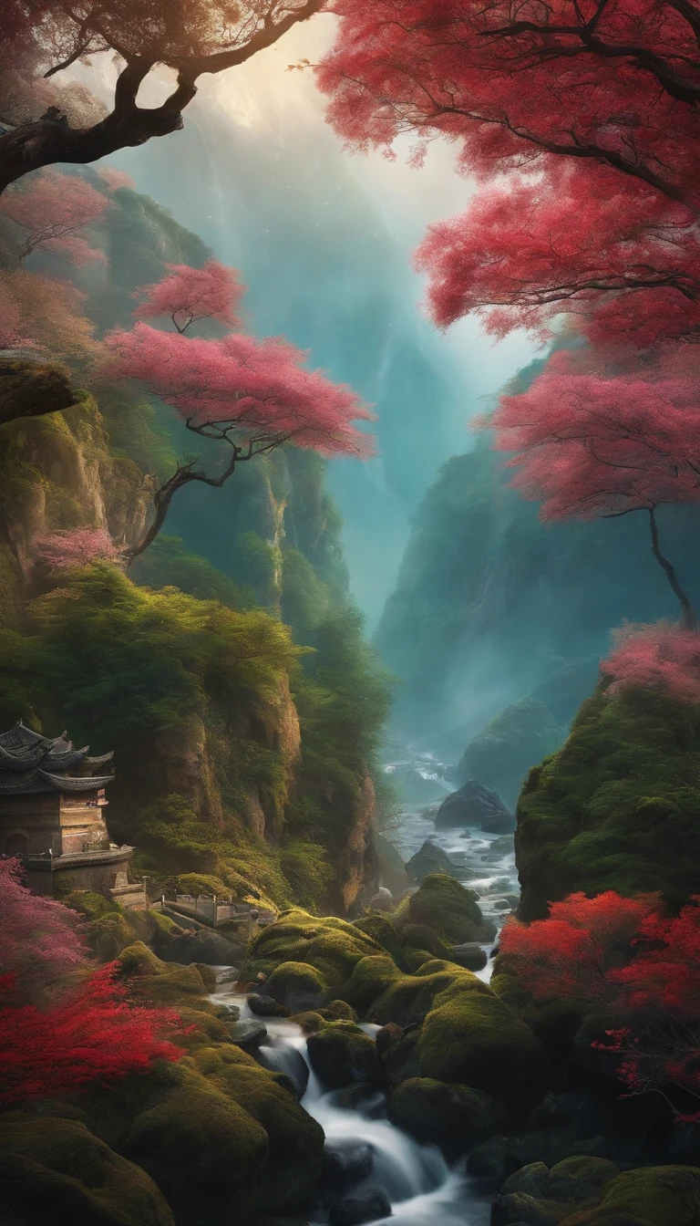 A big wave of Chinese style beauty，In a forest full of fantasy