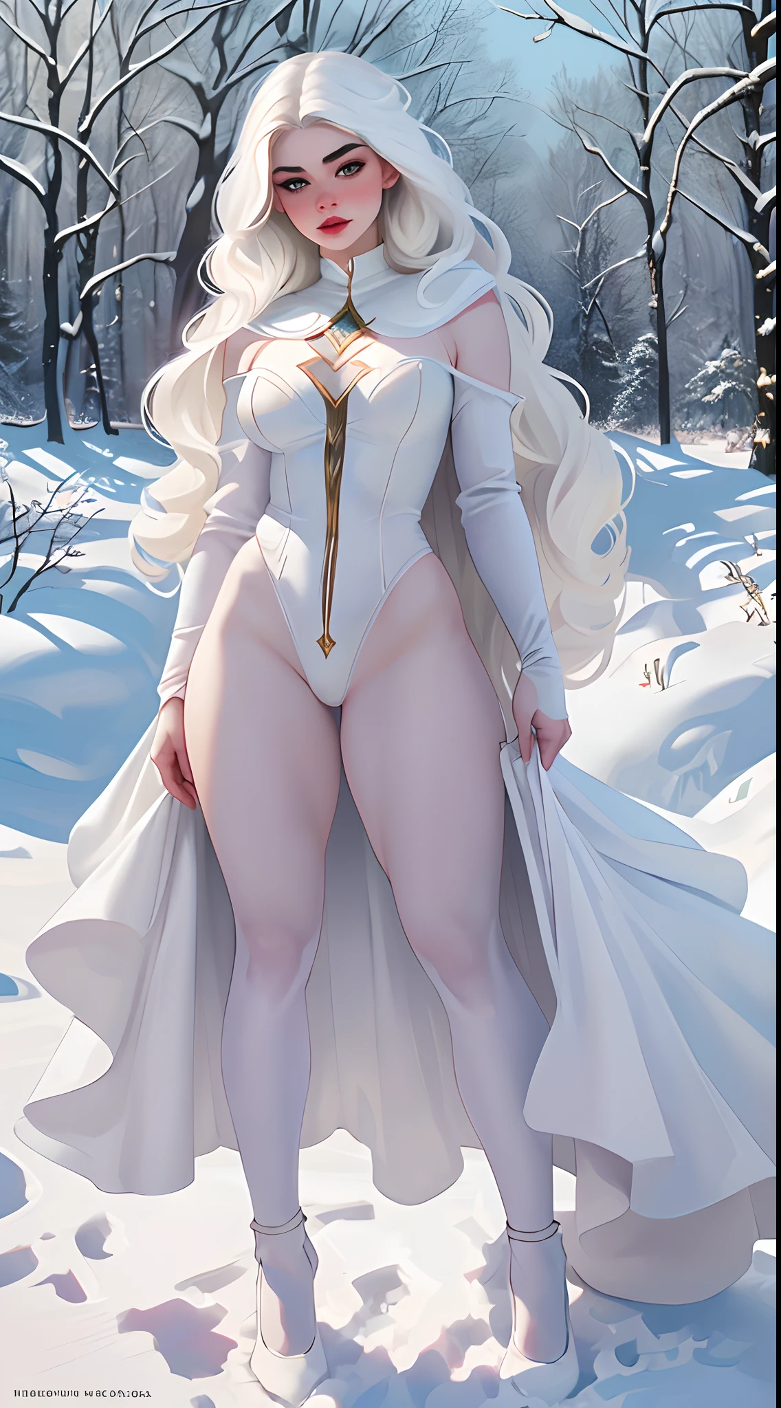(hyper-realistic full-body photograph) of the ((-yeld Ruan girl:1)), with exceptionally albino_(pale skin and long, dark hairstyles). She possesses a curvy_muscular_((voluptuous and prominent figure with a perfect hourglass silhouette and muscle shaped)),. The image aims to capture her in a bottom-up perspective, She's ((wearing a Erotic snow_white character costume)), erotic-con showcasing her devotion to the SnowWhite by Disney fandom. This photograph is a celebration of the Disney character, emphasizing the (VFX-enhanced colors that bring a touch of fantasy to the real world). (The camera lens is set at 35mm, offering a wide-angle shot that emphasizes her height, extremely seductively and the intricate details of the costume). (The lighting should be dramatic), ((accentuating the shadows and highlights on her sexy full figure)) (like by Netflix movie wallpaper) ((The desired level of detail is extraordinarily high, and the image should be in ultra-high definition, highlighting the vivid colors and textures)). The goal is to create a captivating photograph that immerses viewers in a ((hyper-realistic fantasy)).