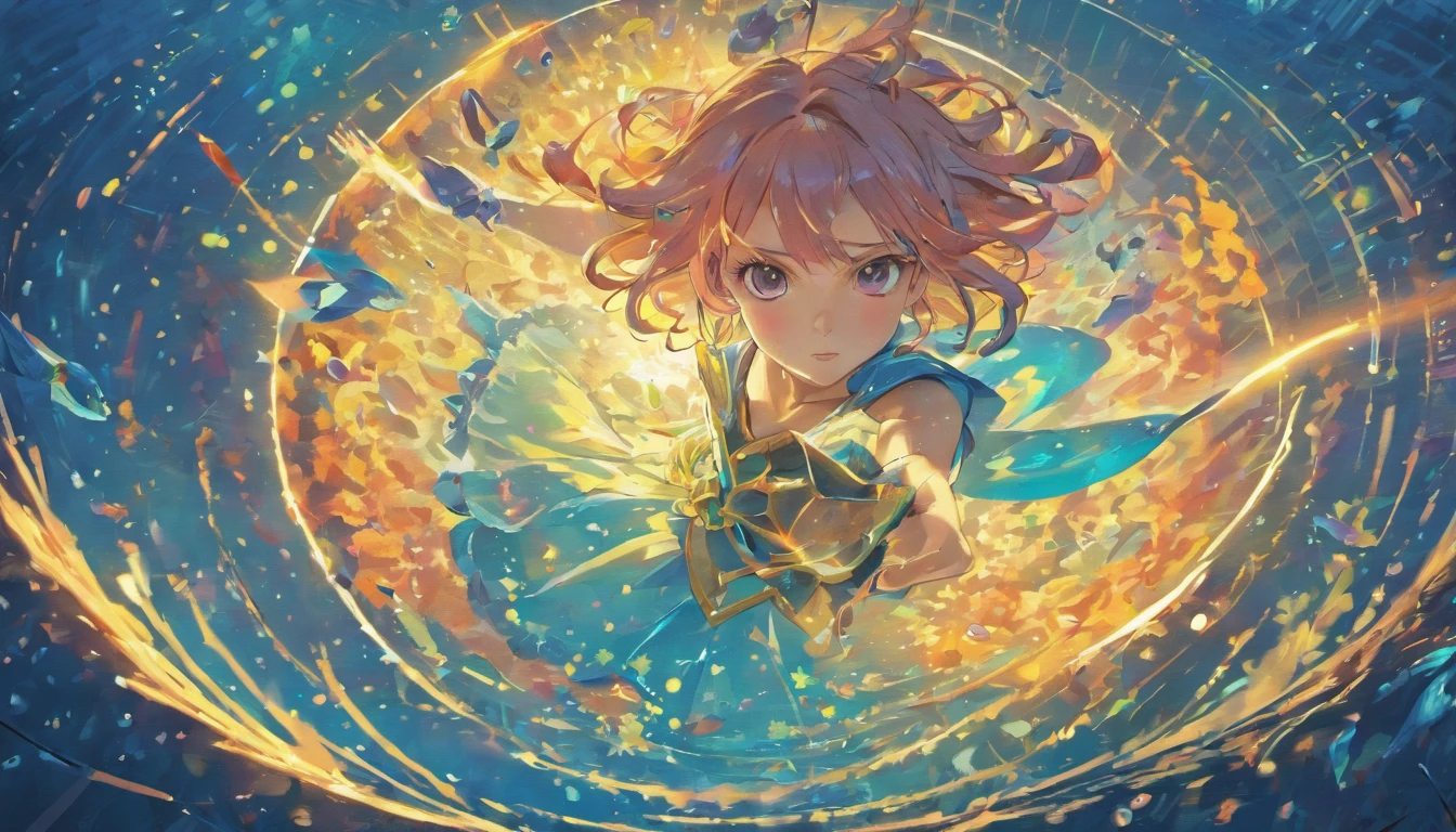 cyber punk perssonage,magical girl,facing at camera,Full body like,Hair flows in water,Magic wand in hand,Magic Array,Under the sea full of dreams ,There are fish,sea weed,The corals,